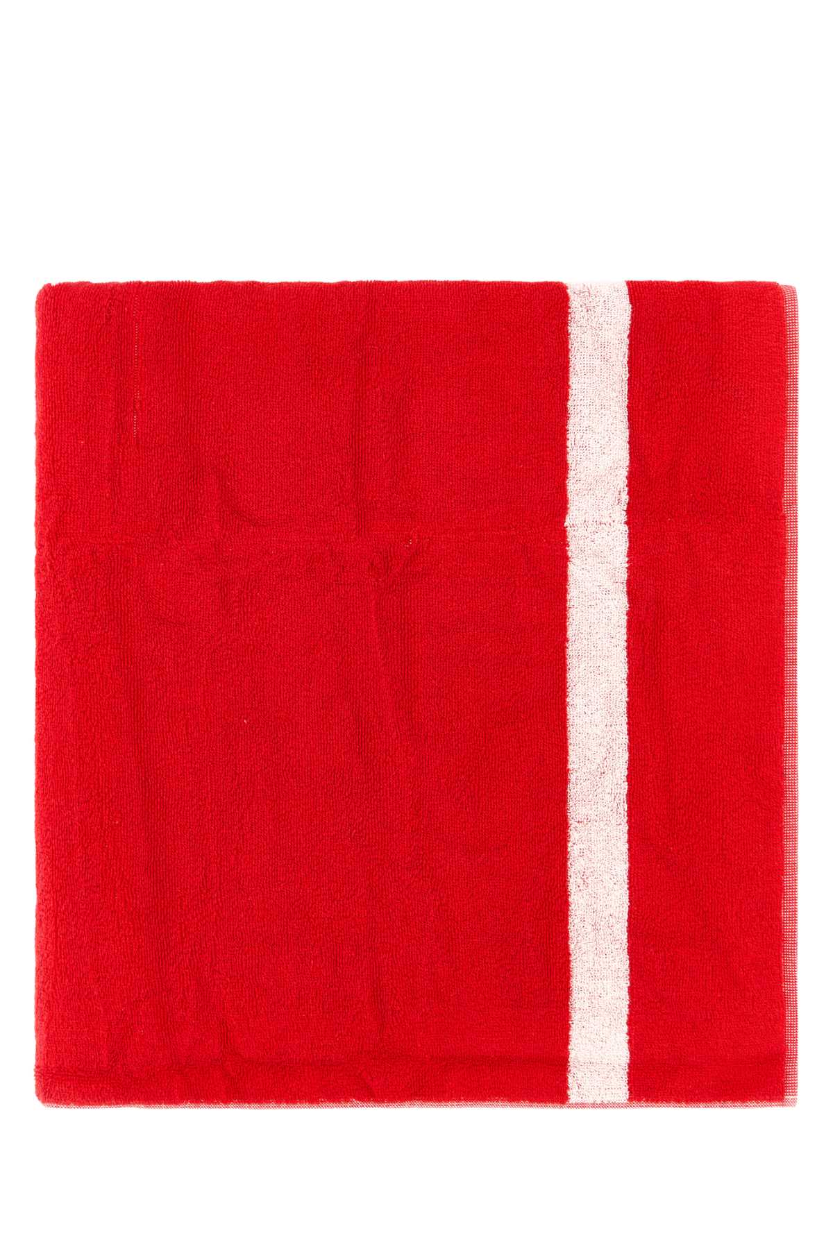 Kenzo Red Terry Fabric Beach Towel In Mediumred