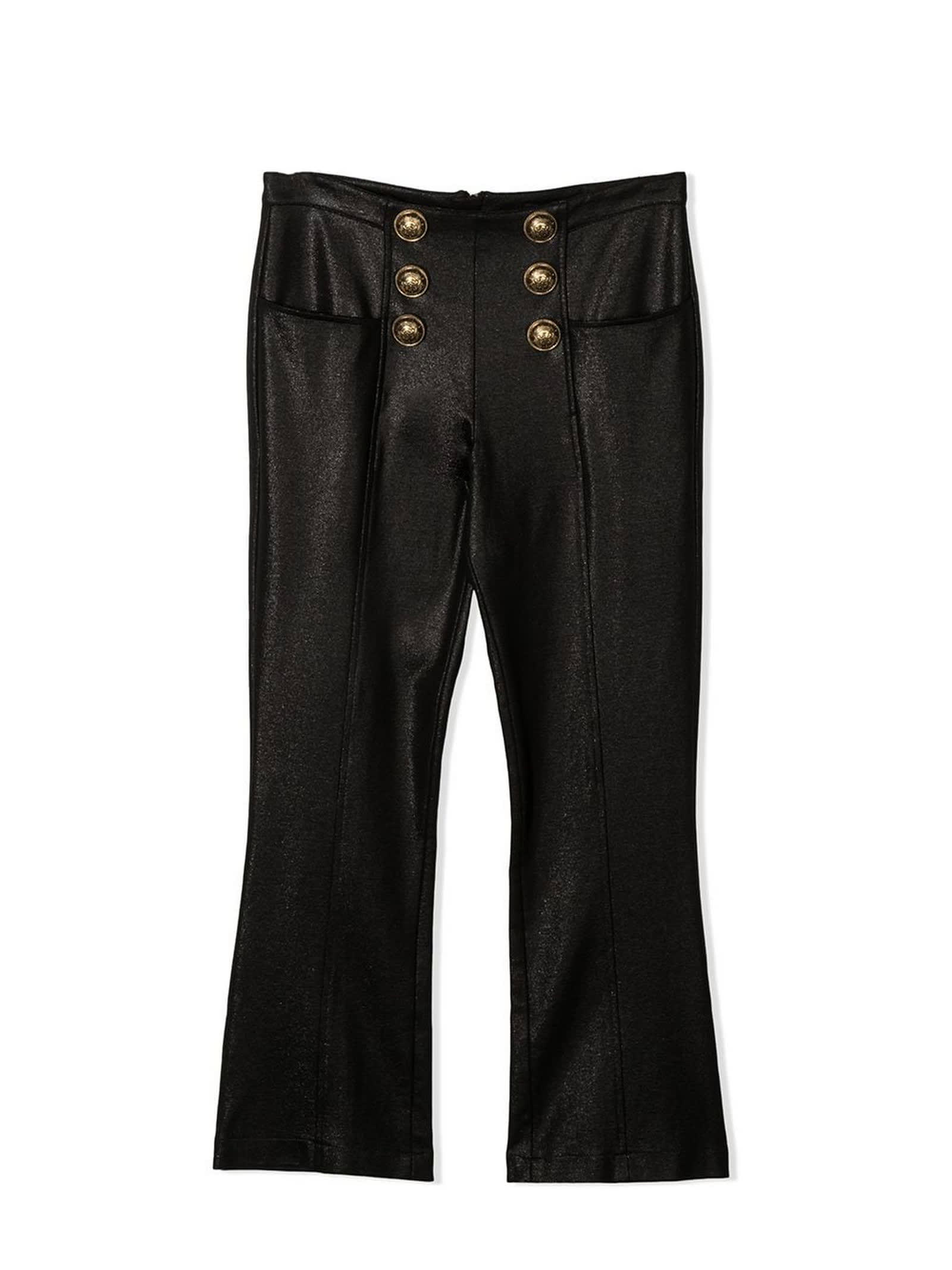 Balmain Black Viscose-blend Trousers