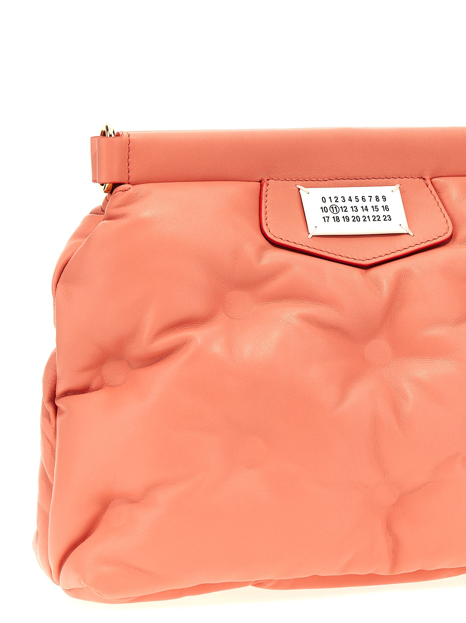 Shop Maison Margiela Glam Slam Classique Small Clutch In Coral Red