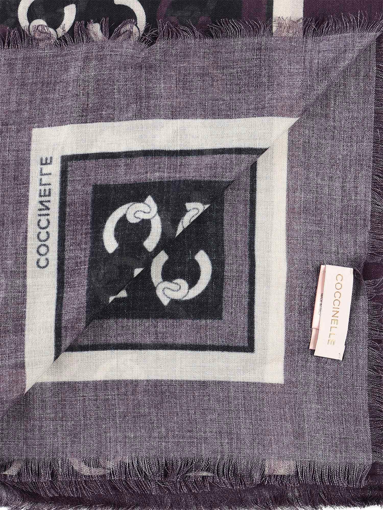 Coccinelle Viscose And Wool Scarf In Brown