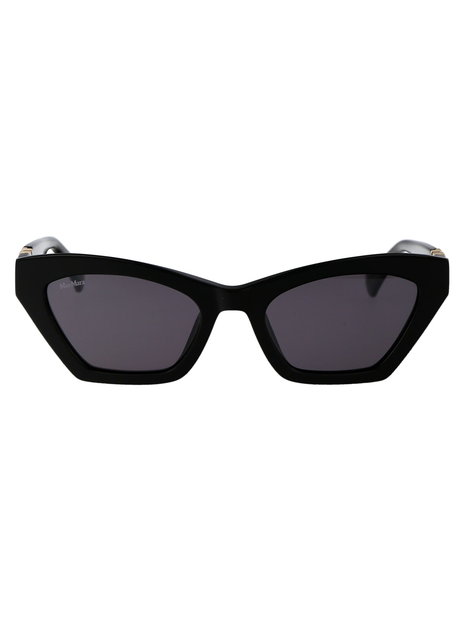 Shop Max Mara Emme13 Sunglasses In 01a Nero Lucido/fumo