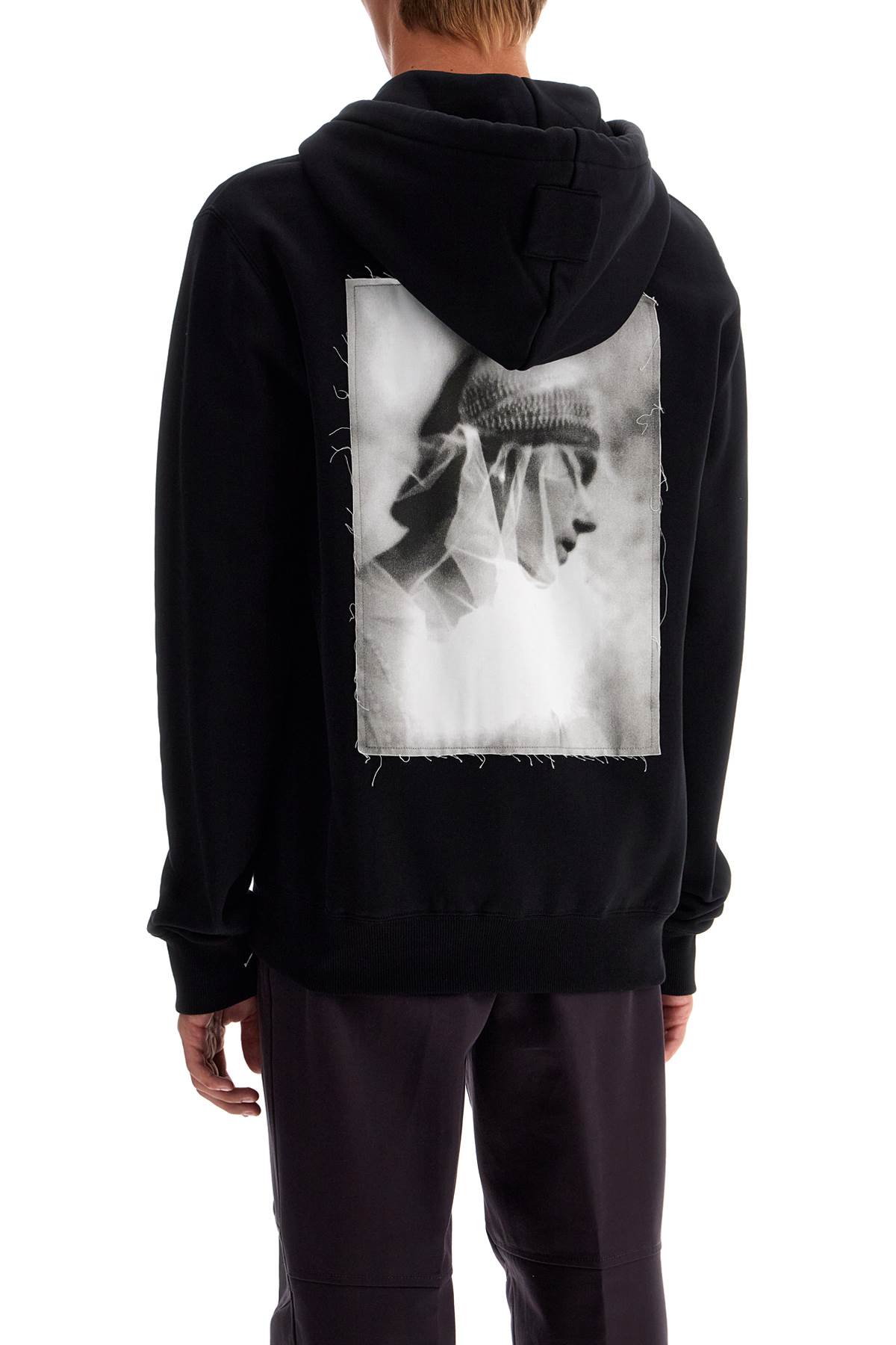 Shop Lanvin Hooded Sweatshirt With Zipper In Noir (black)