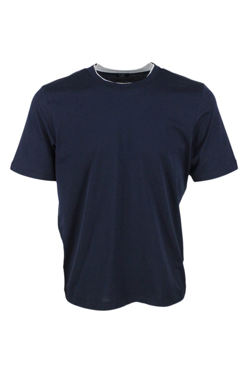 Barba Napoli Round-neck T-shirt In Cotton Jersey