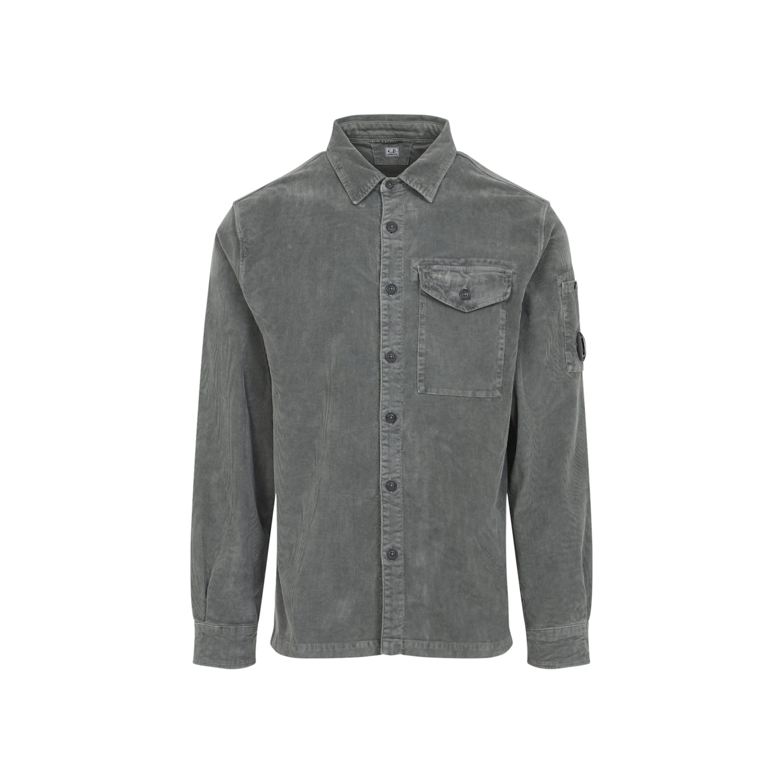 C.p. Company Corduroy Overshirt With Long Sleeves And Pockets In Gray