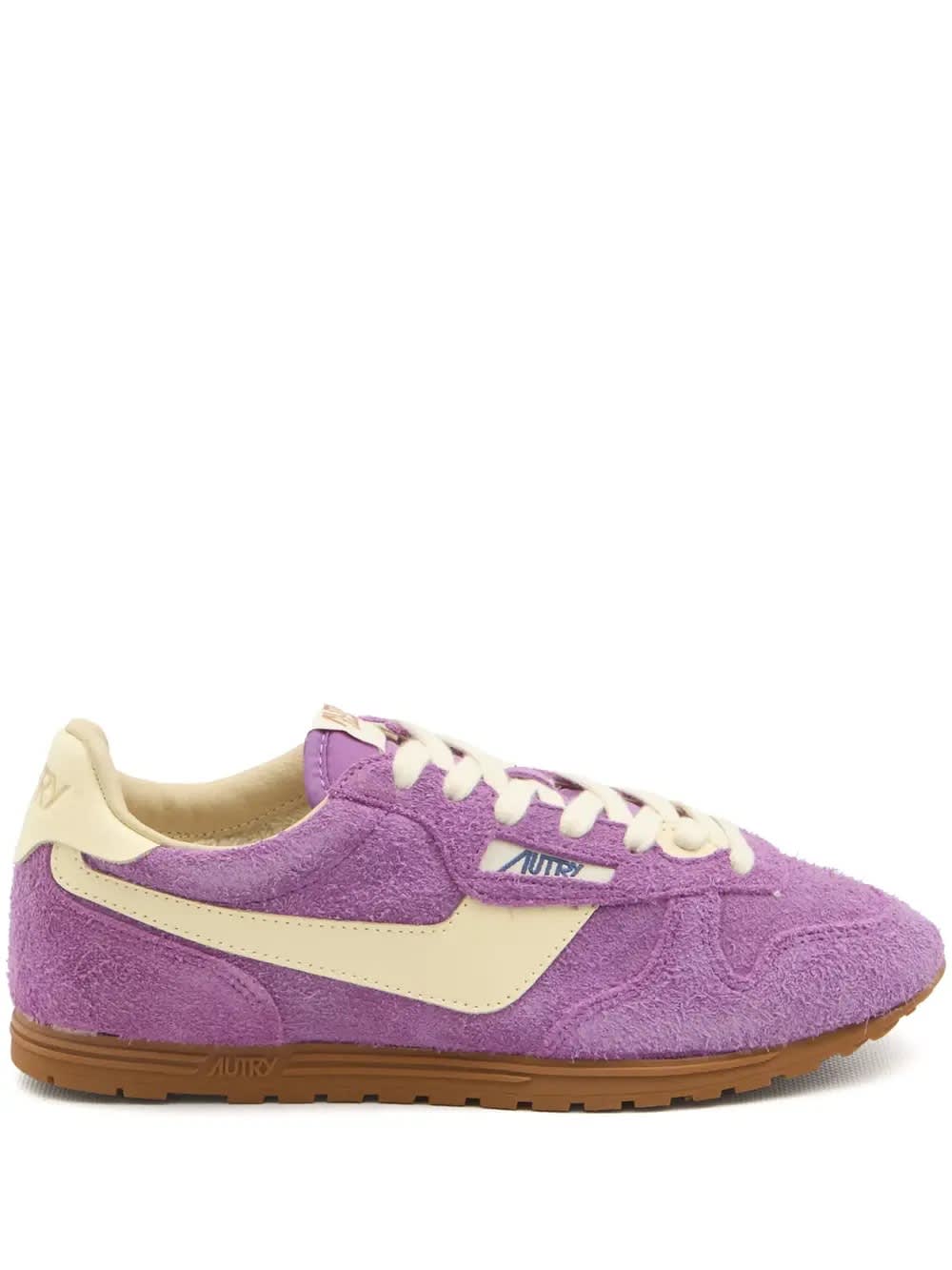 Windspin Sneakers In Suede And Purple Leather And Rutabaga