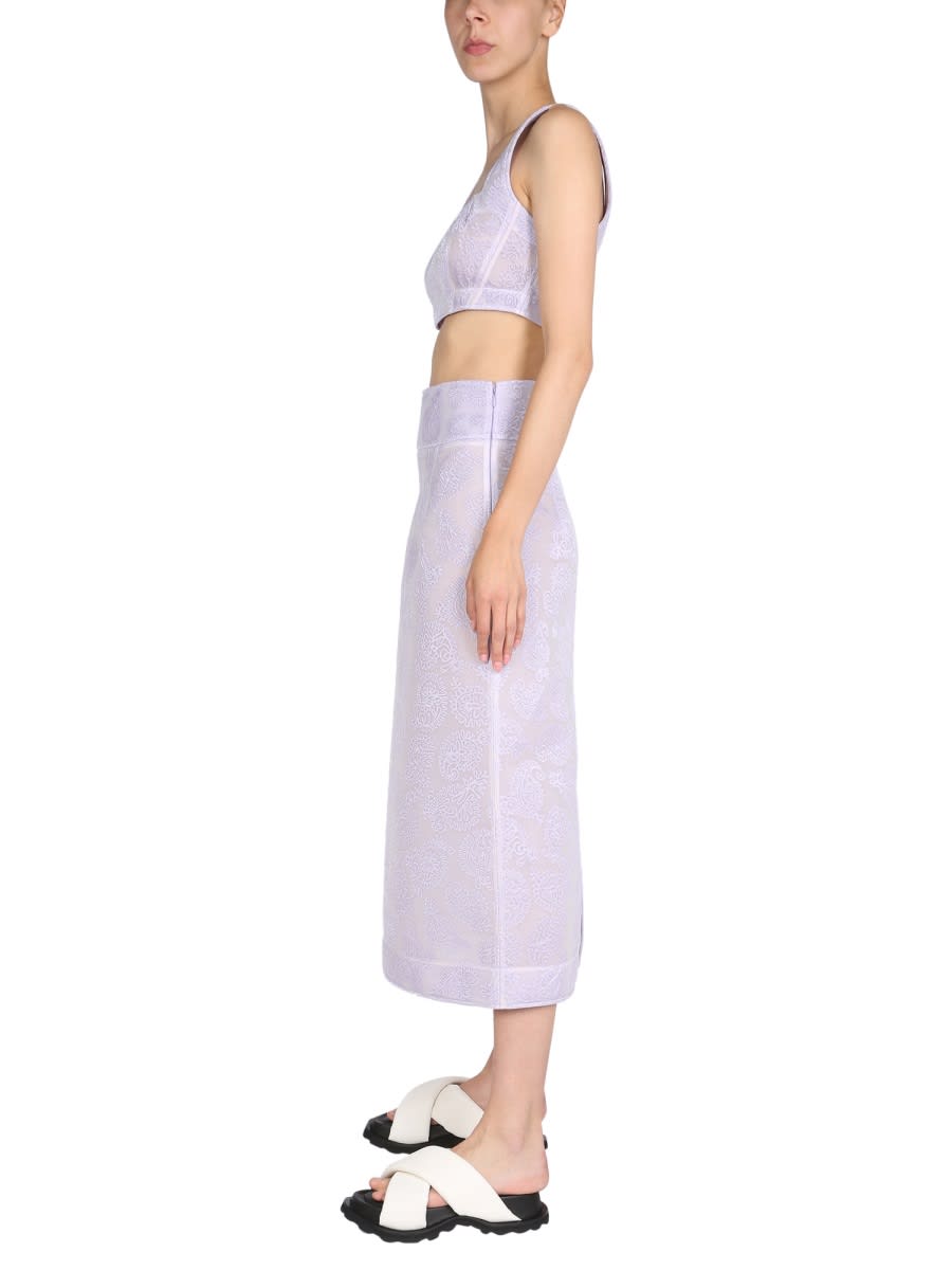 Shop Jil Sander Embroidery Top In Lilac