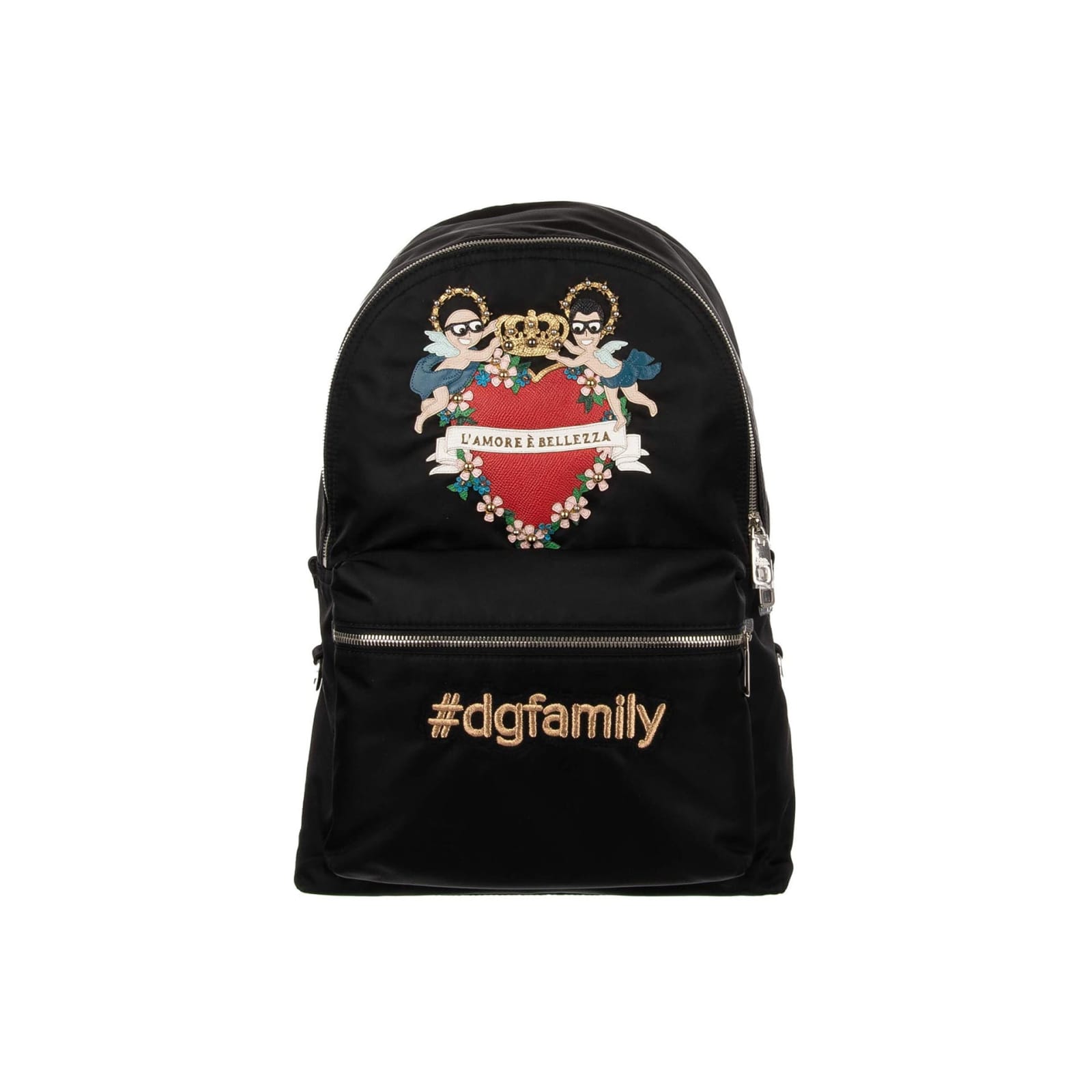 Shop Dolce & Gabbana Family Patch Backpack In Black