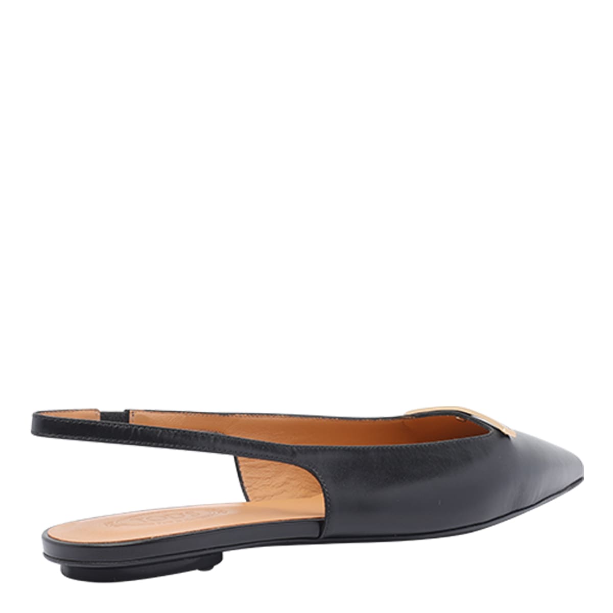 Tod's Cuoio Flat 10k Barretta Ch Scarpe Basse Black In Black