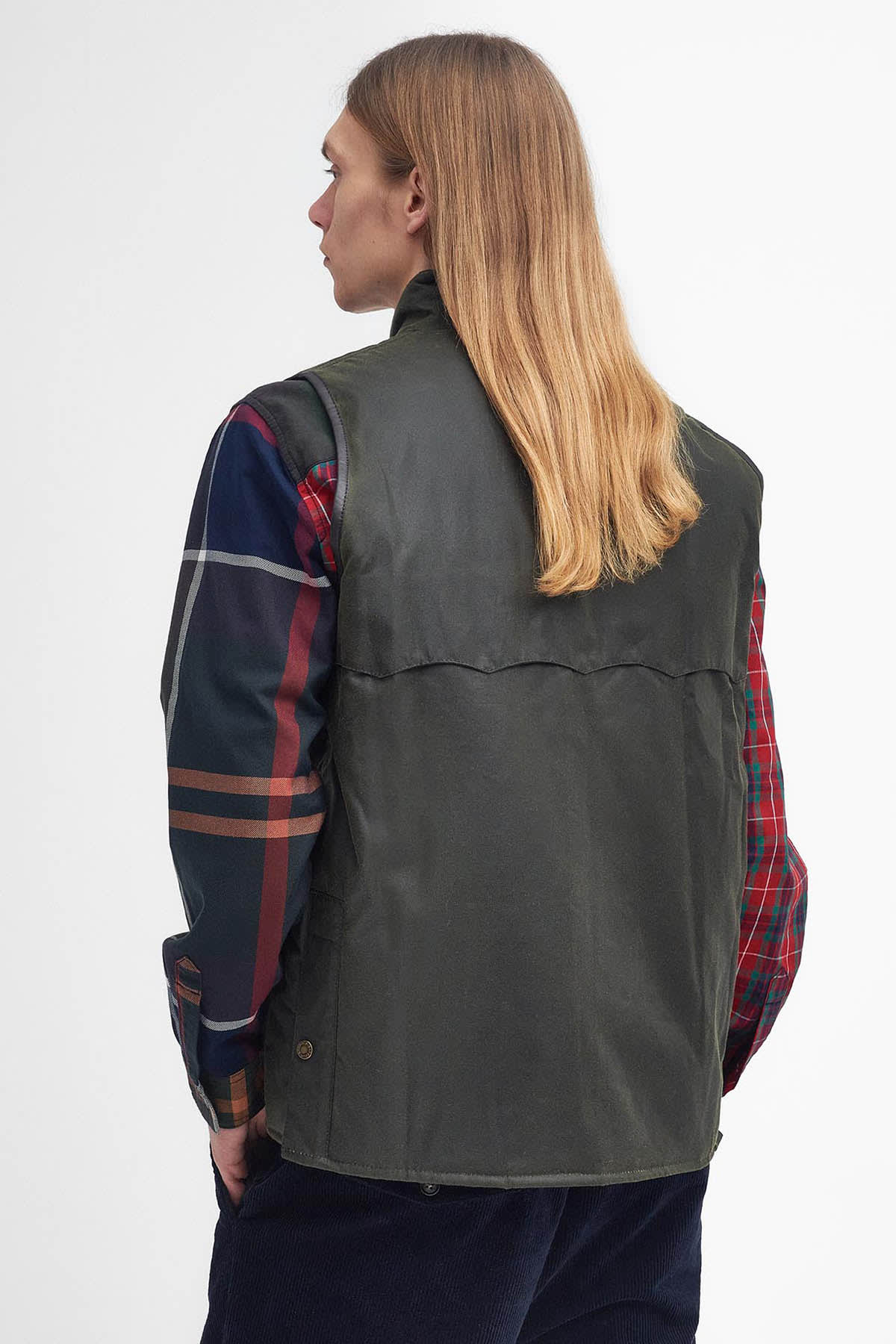 Baracuta Men's Barbour Xwaxed Oversized Vest Jacket In Archive Olive