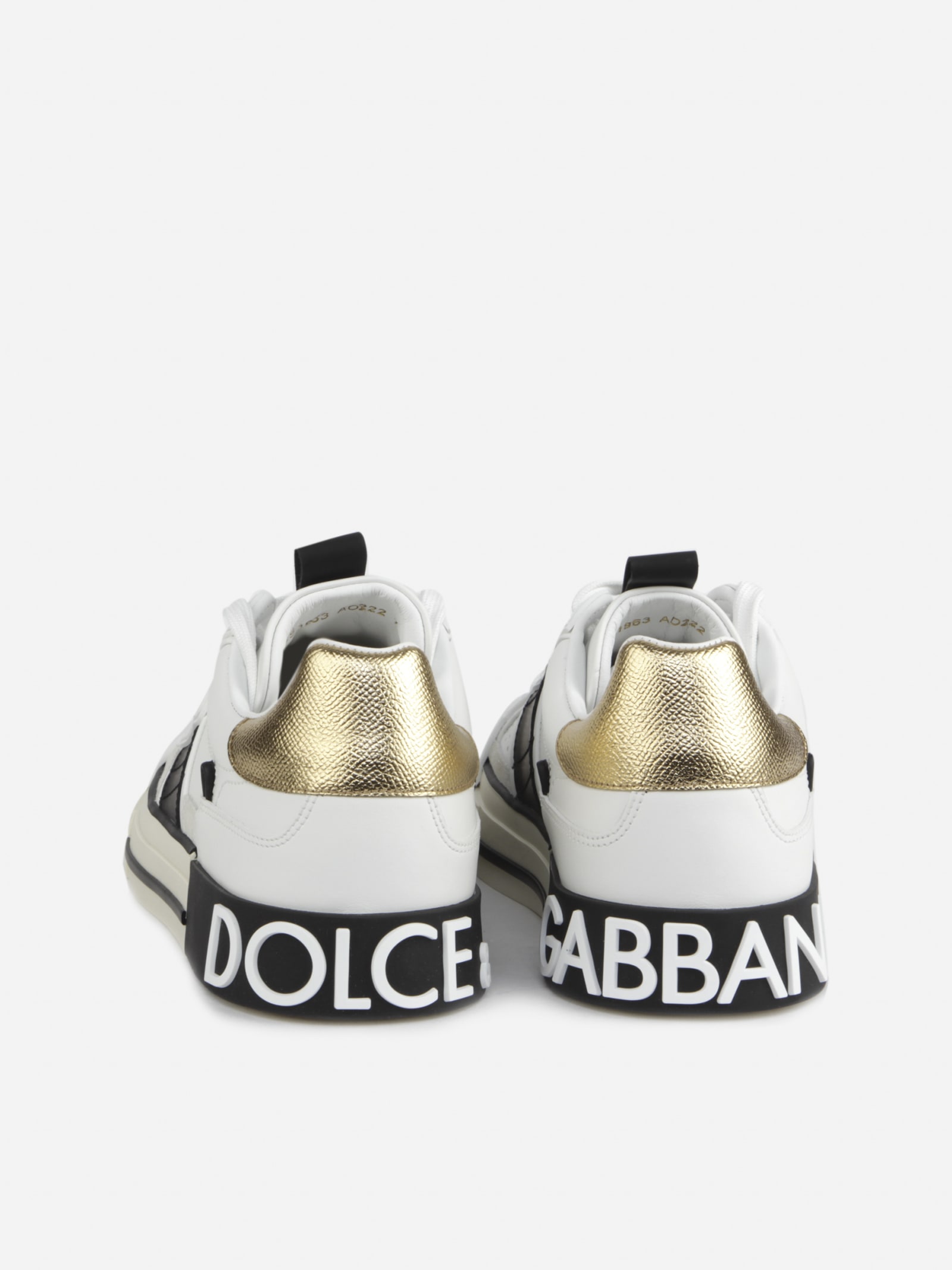 Shop Dolce & Gabbana Sneakers Custom 2zero In Bianco/oro