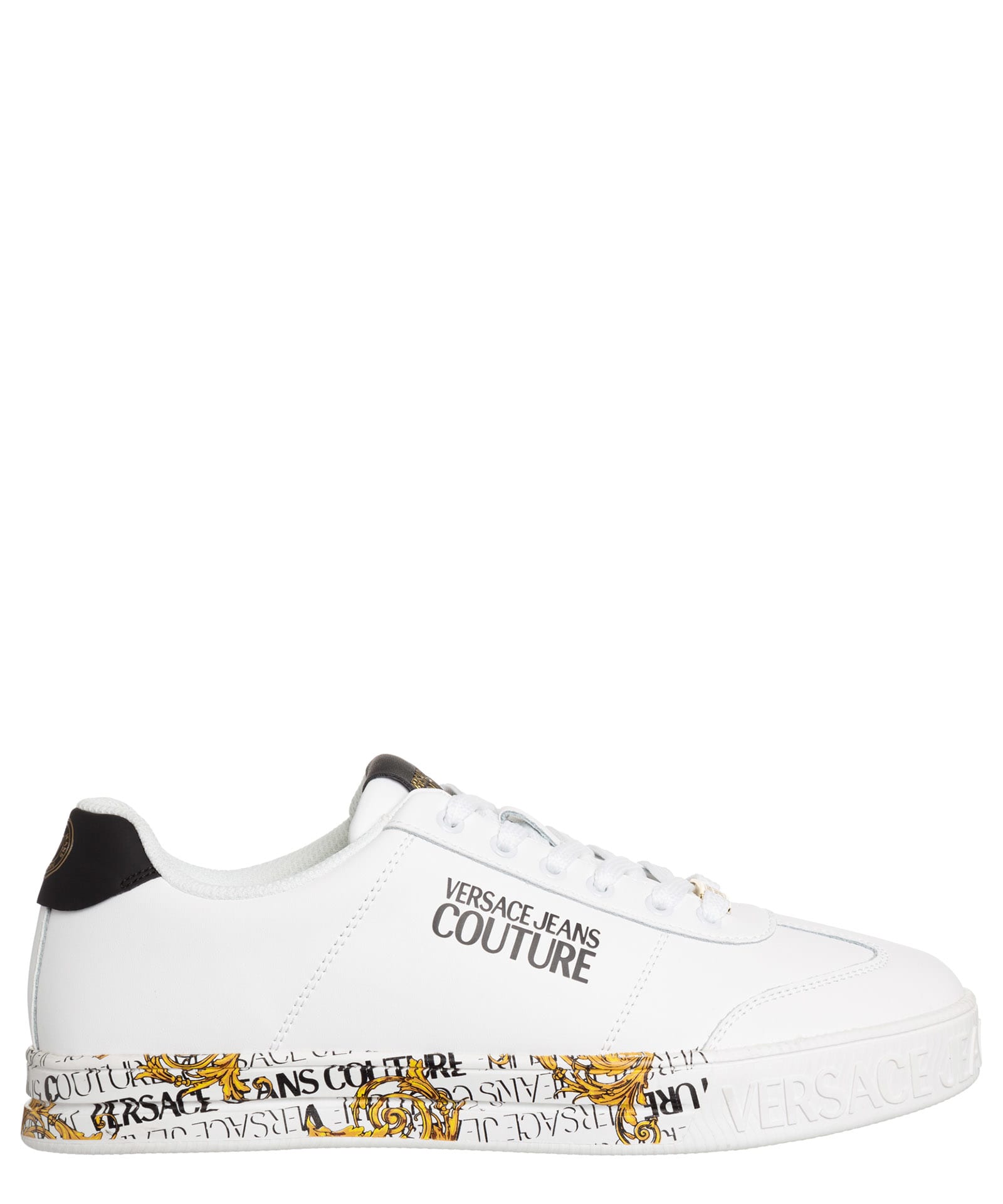 VERSACE JEANS COUTURE COURT 88 LOGO COUTURE LEATHER SNEAKERS