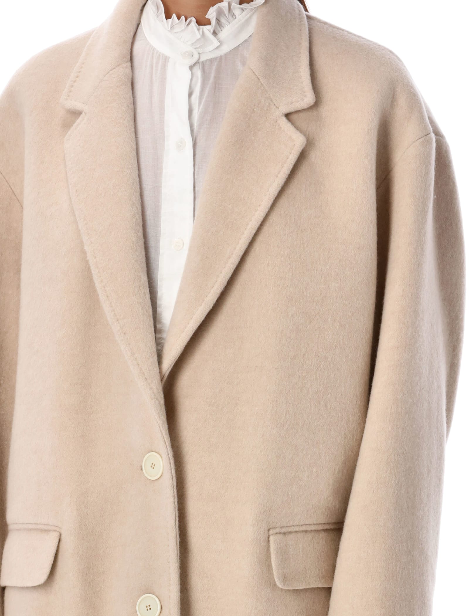 Shop Isabel Marant Efezia Coat In Beige