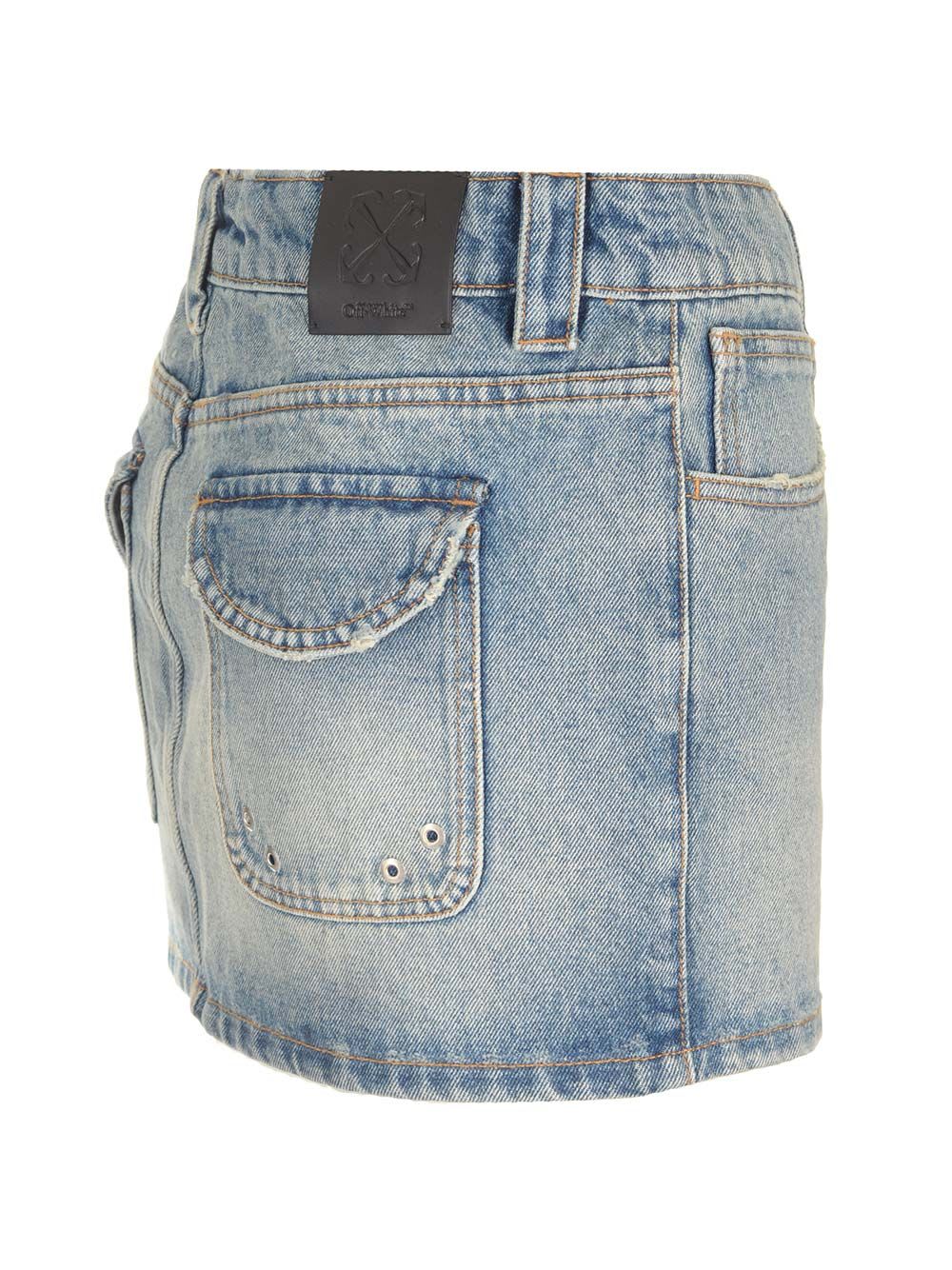 Shop Off-white Vintage Blue Mini Skirt In Light Blue