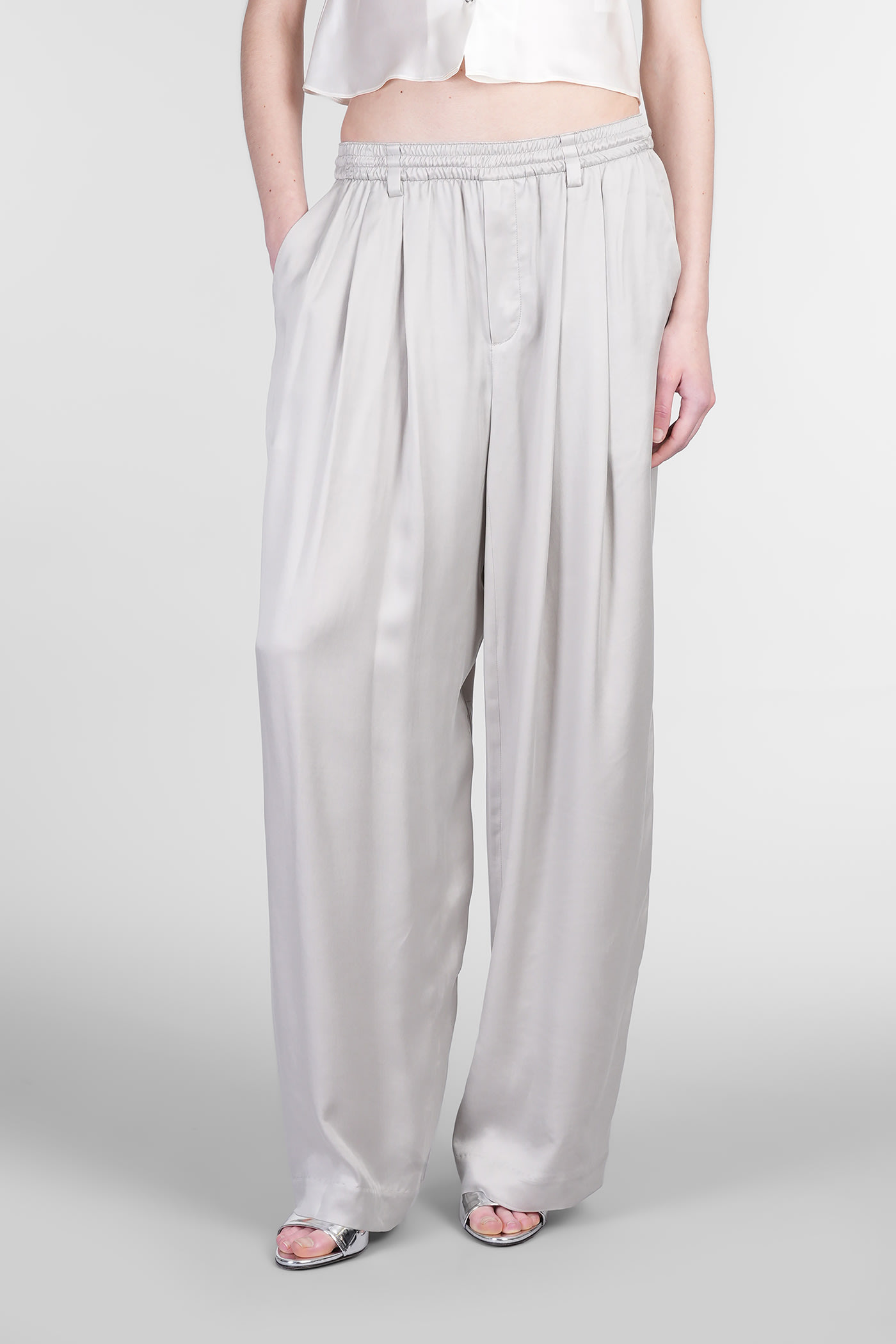 Pants In Grey Viscose