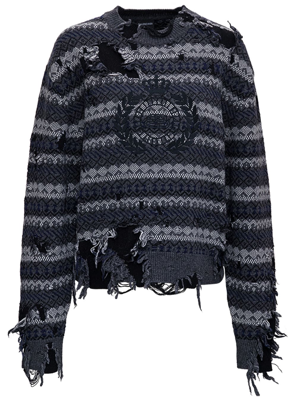 Balenciaga Destroyed Sweater In Wool Blend