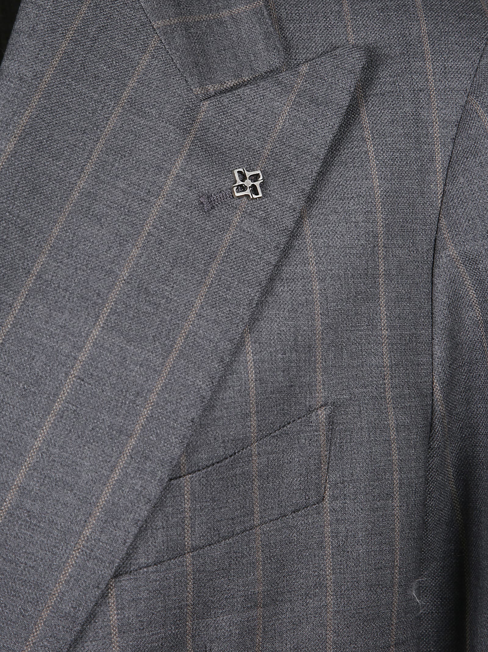 Tagliatore Double-breasted Pinstripe Jacket And Pockets In Multi