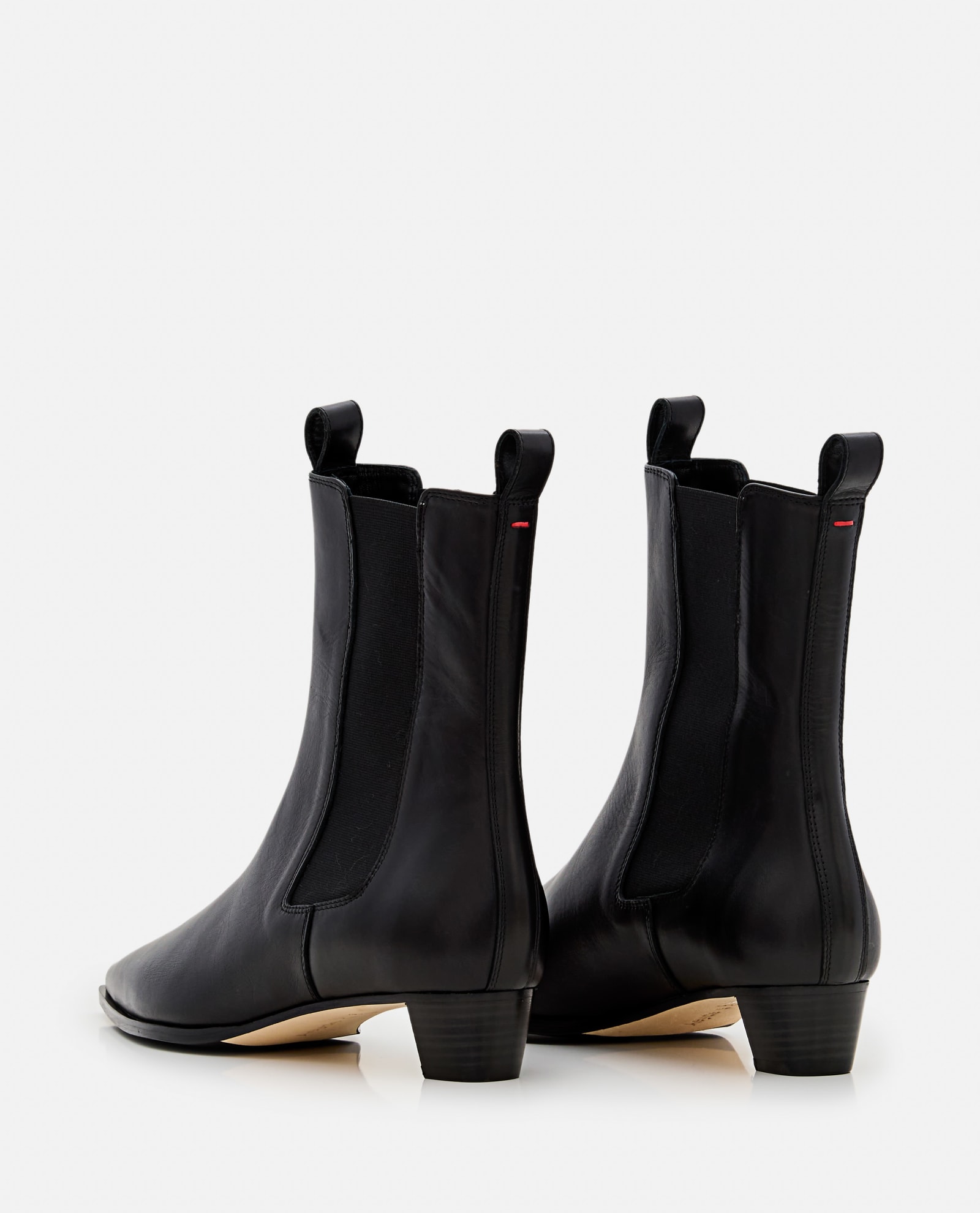 Shop Aeyde Kiki Leather Pointed Toe Boots In Black