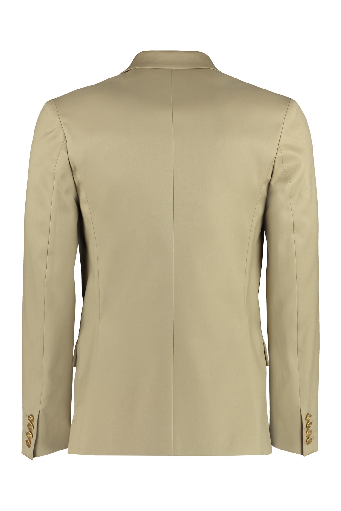 Shop Valentino Cotton Double-breasted Blazer In Beige