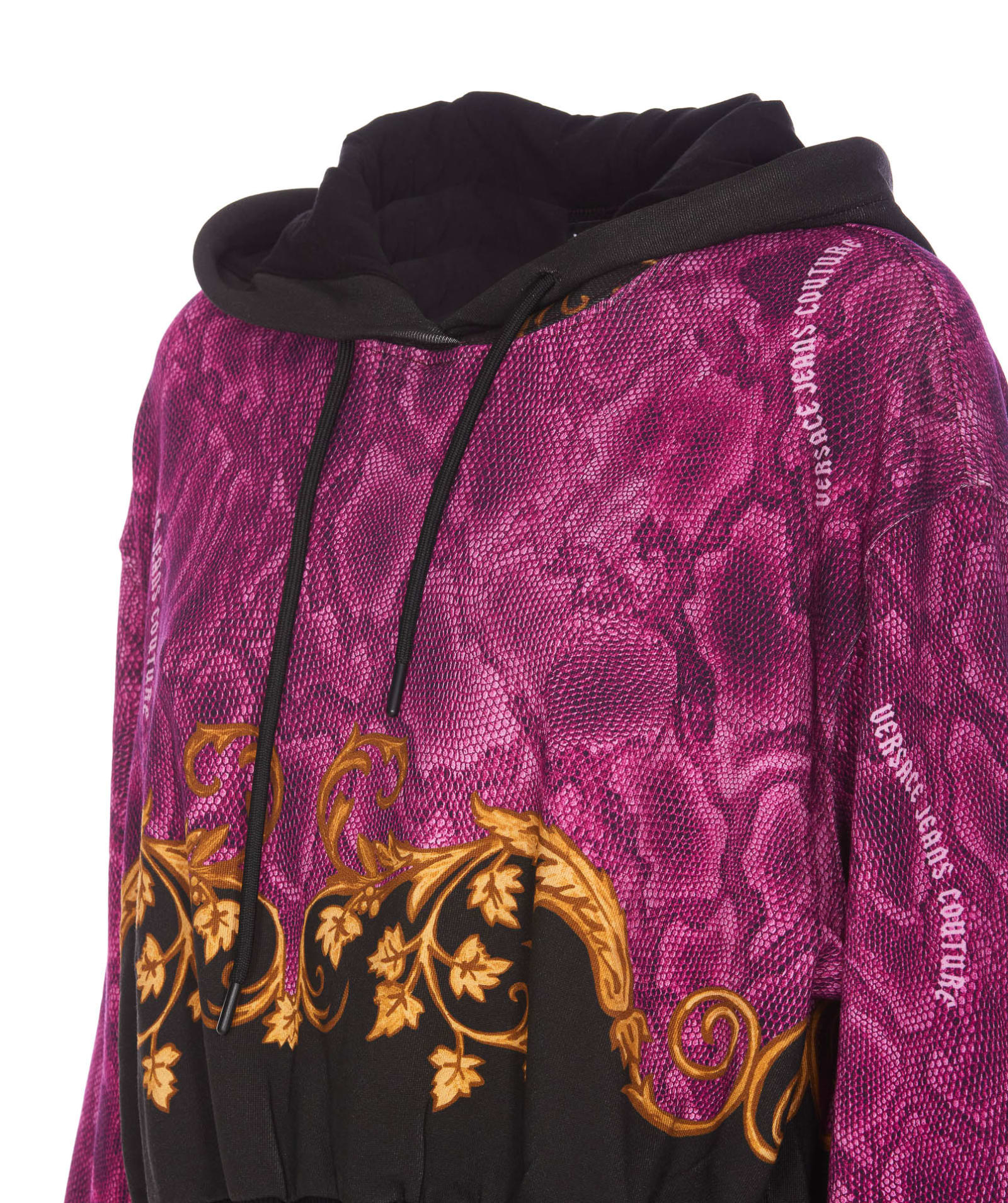 Shop Versace Jeans Couture Chromo Couture Hoodie In Fuchsia