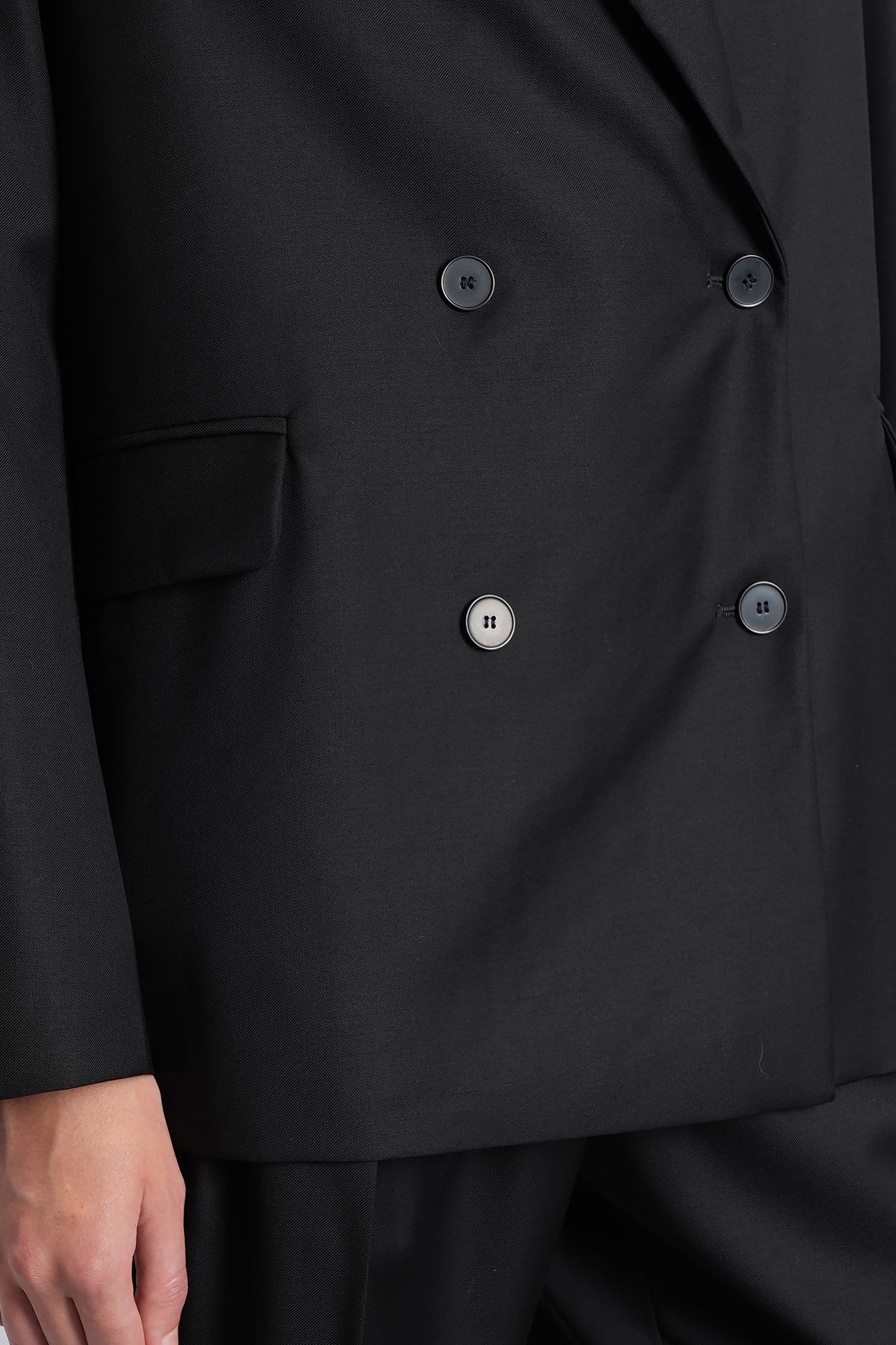 Loulou Studio Donau Lds Blazer In Black Wool In Black