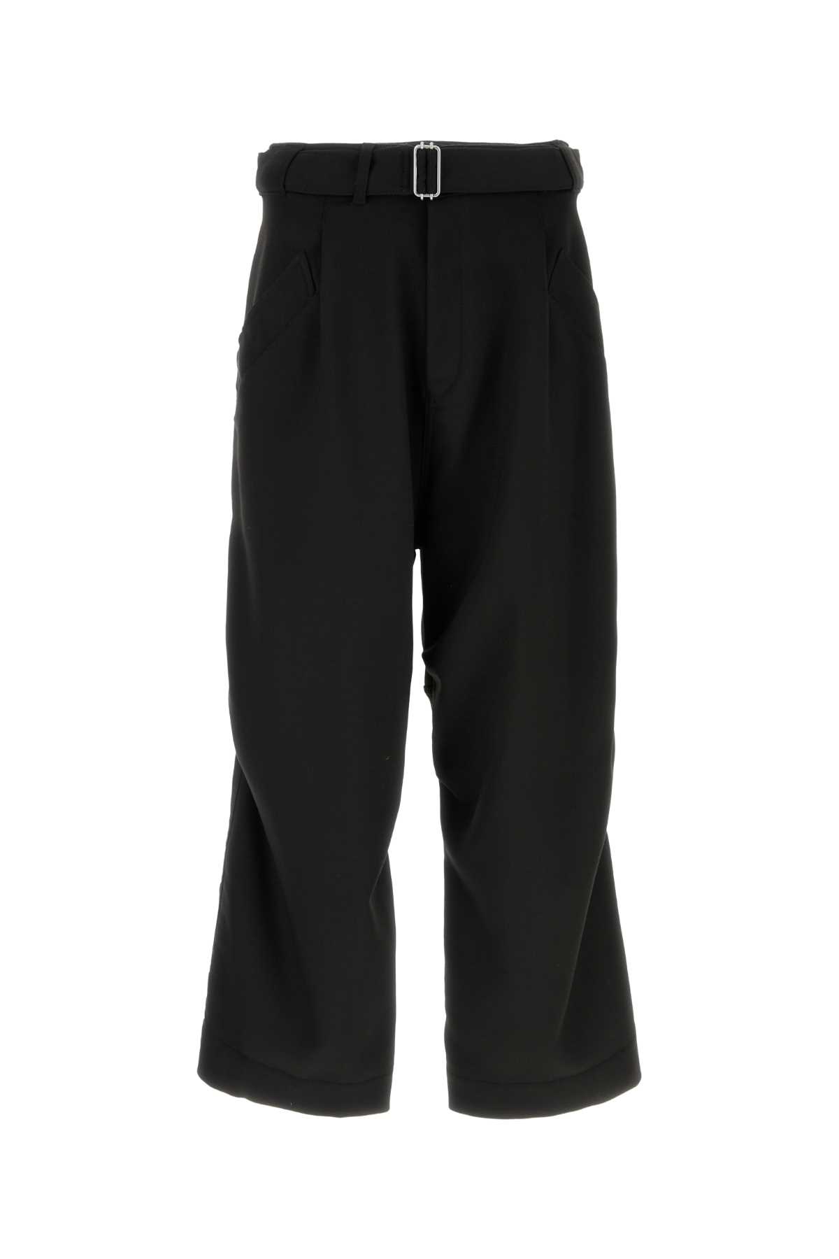 EMPORIO ARMANI BLACK STRETCH POLYESTER BLEND PANT 