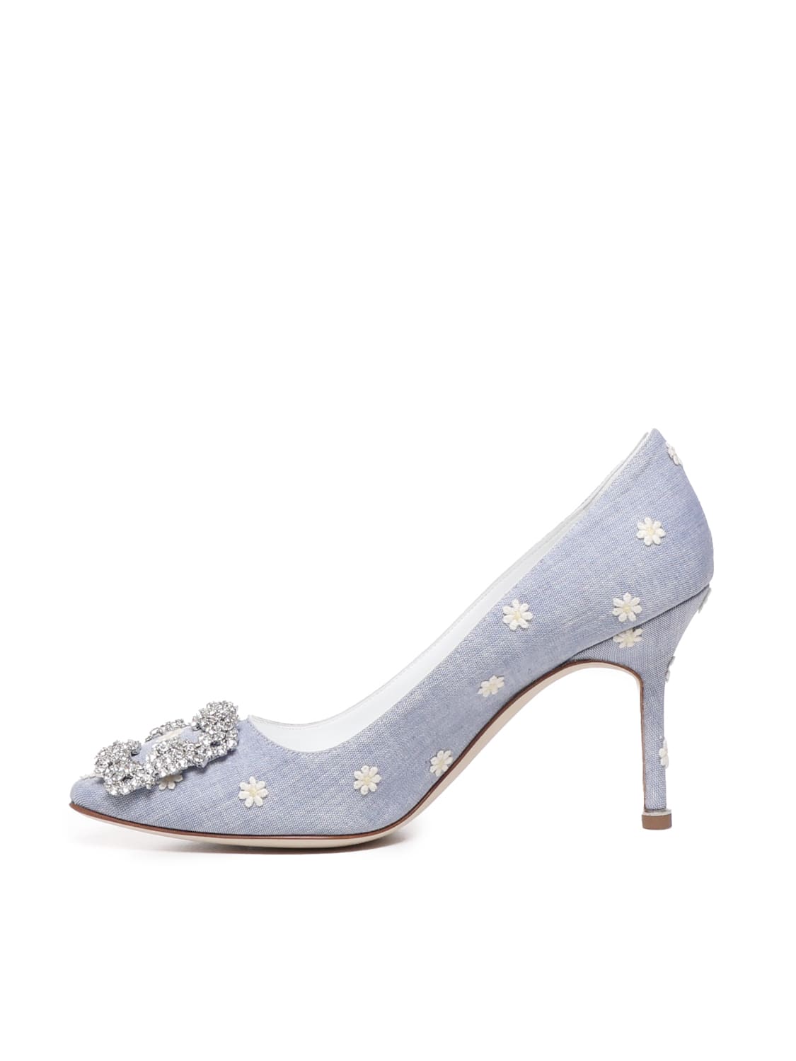 Shop Manolo Blahnik Daisy Denim Pumps