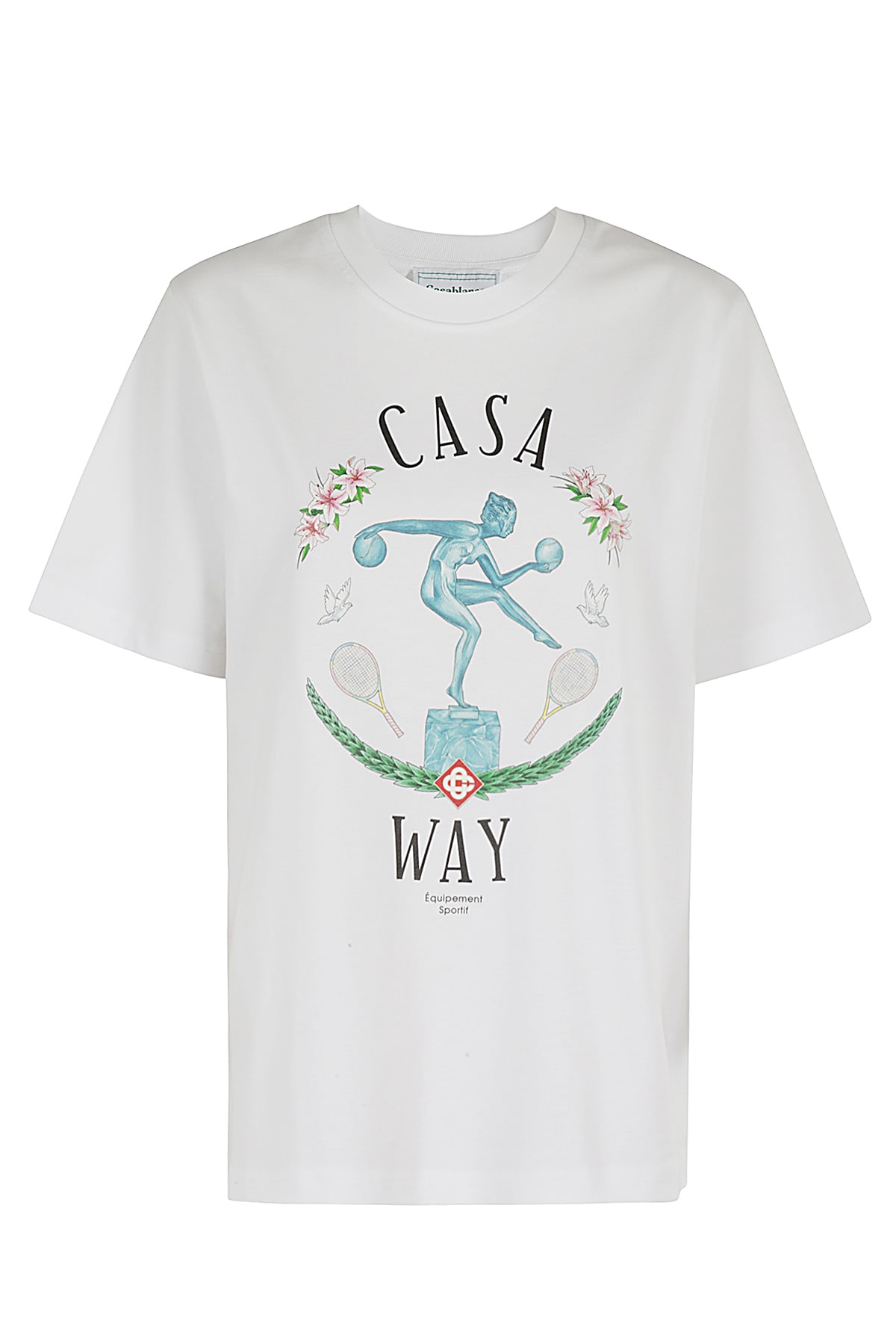 Shop Casablanca Statue En Marbre Printed Unisex T Shirt