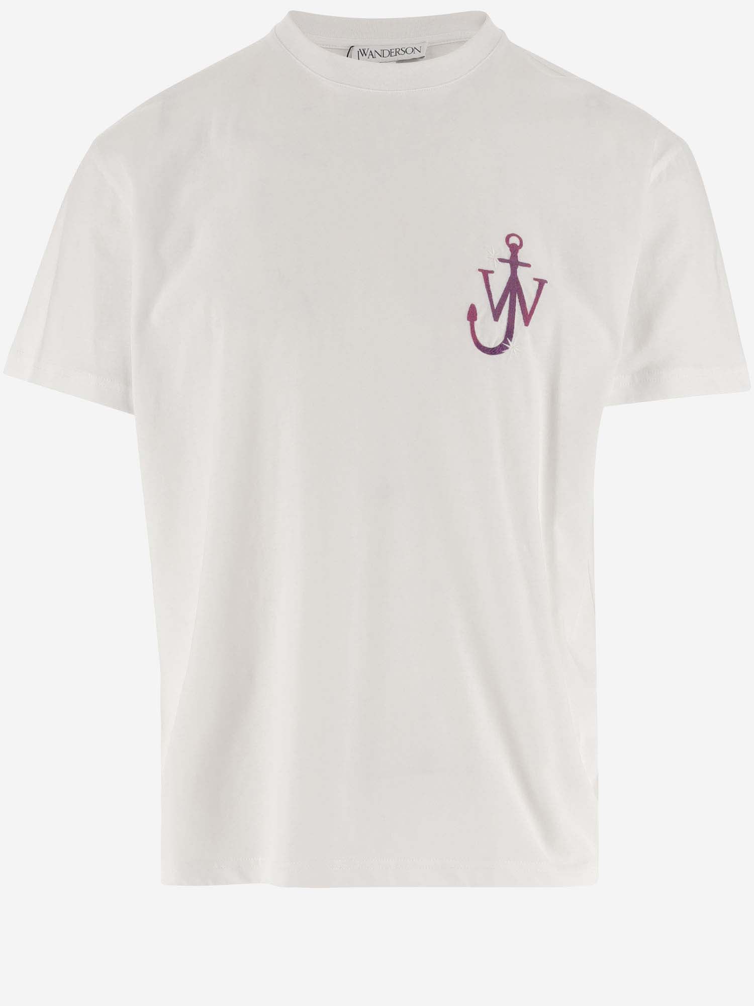 Shop Jw Anderson Cotton T-shirt With Logo In White
