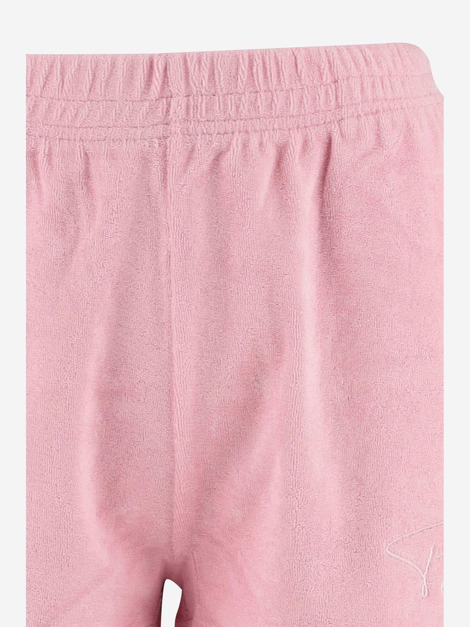 Shop Patou Cotton Terry Short Pants With Logo In Pink