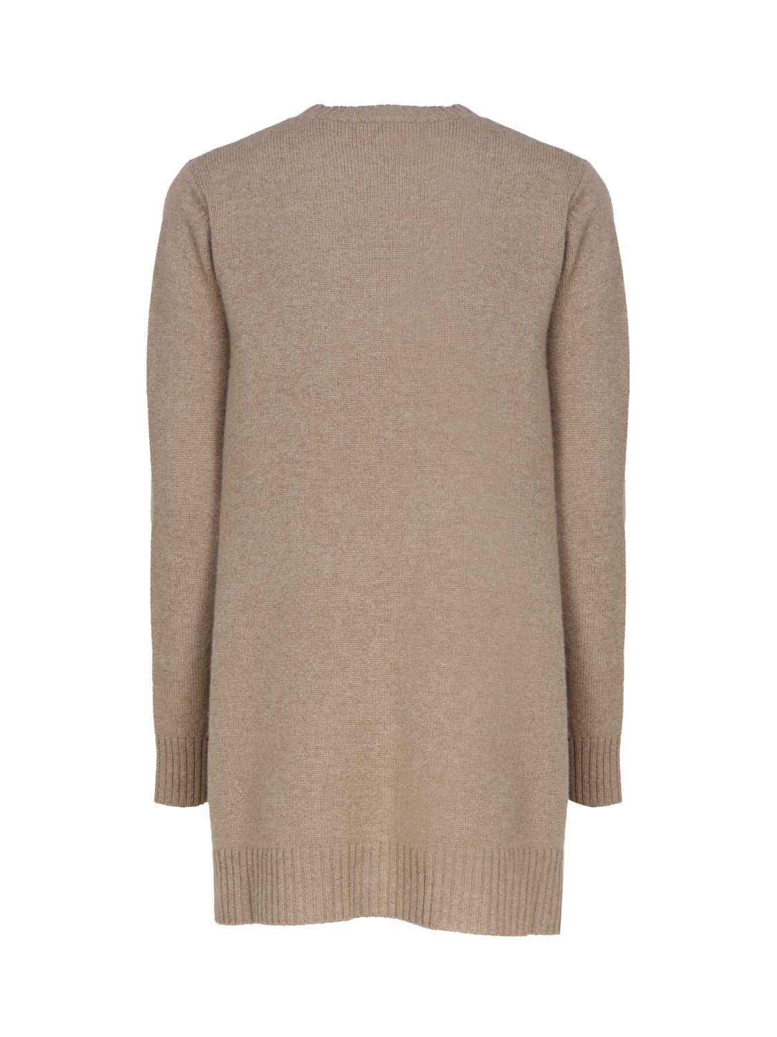 Shop Max Mara Long Cashmere Sweater In Brown