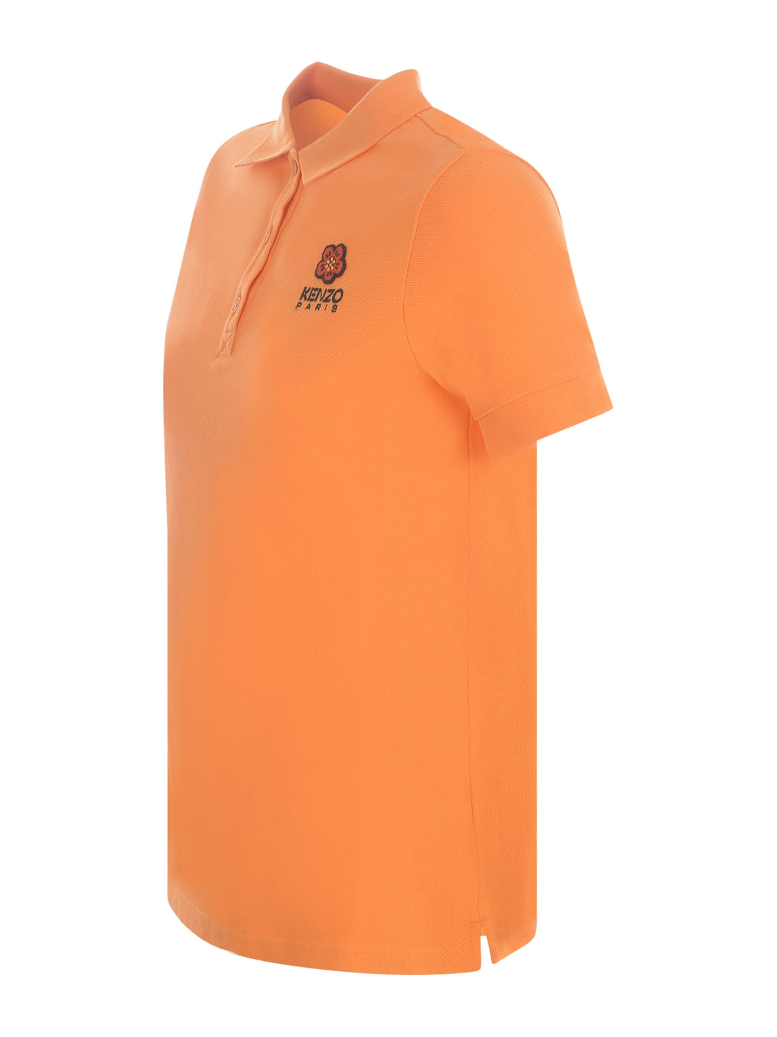 Shop Kenzo Polo Shirt  In Cotton In Arancione