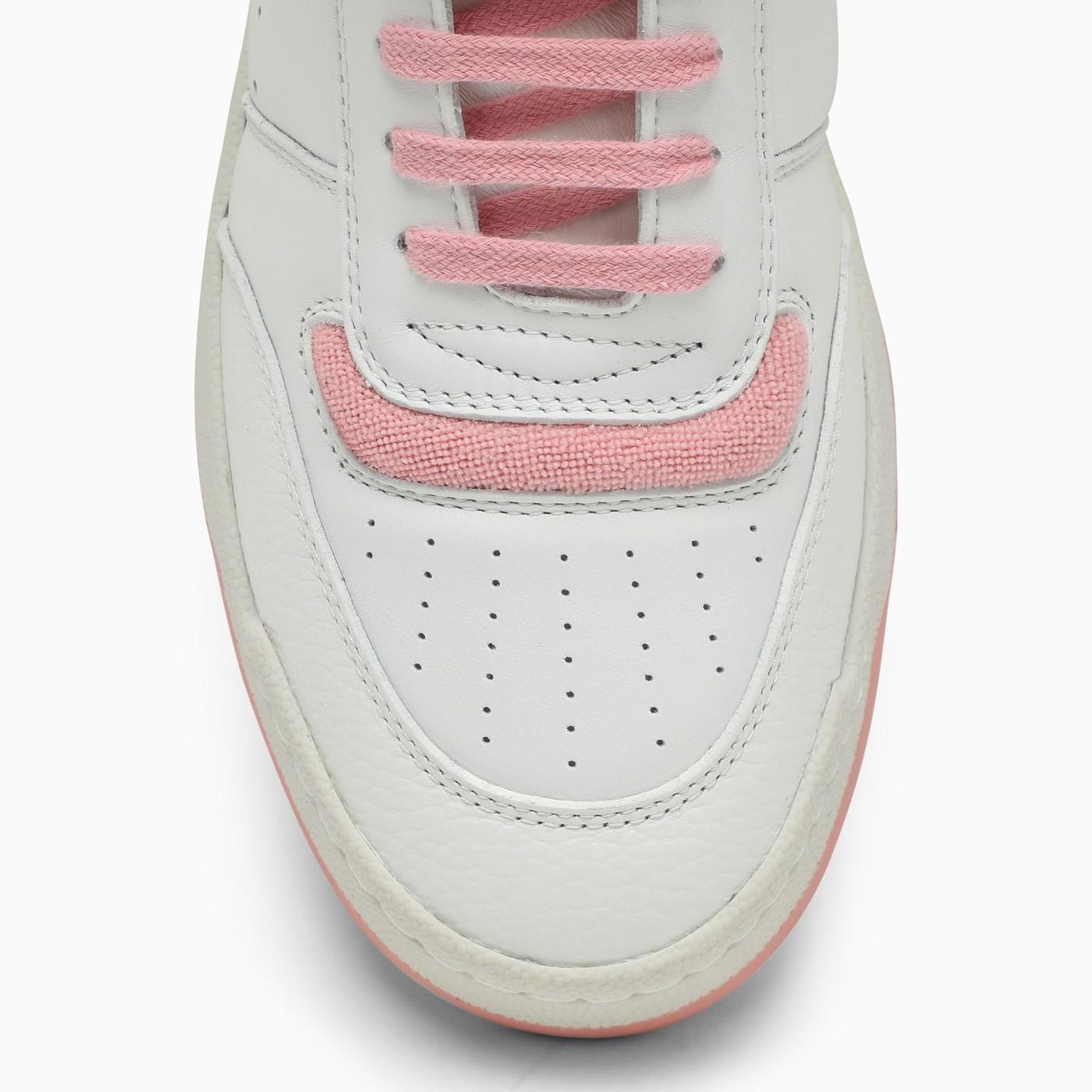 Shop Saint Laurent Sl\/80 White\/pink Leather Sneakers