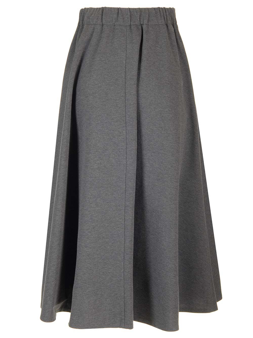 Shop Brunello Cucinelli Circle Midi Skirt In Grey