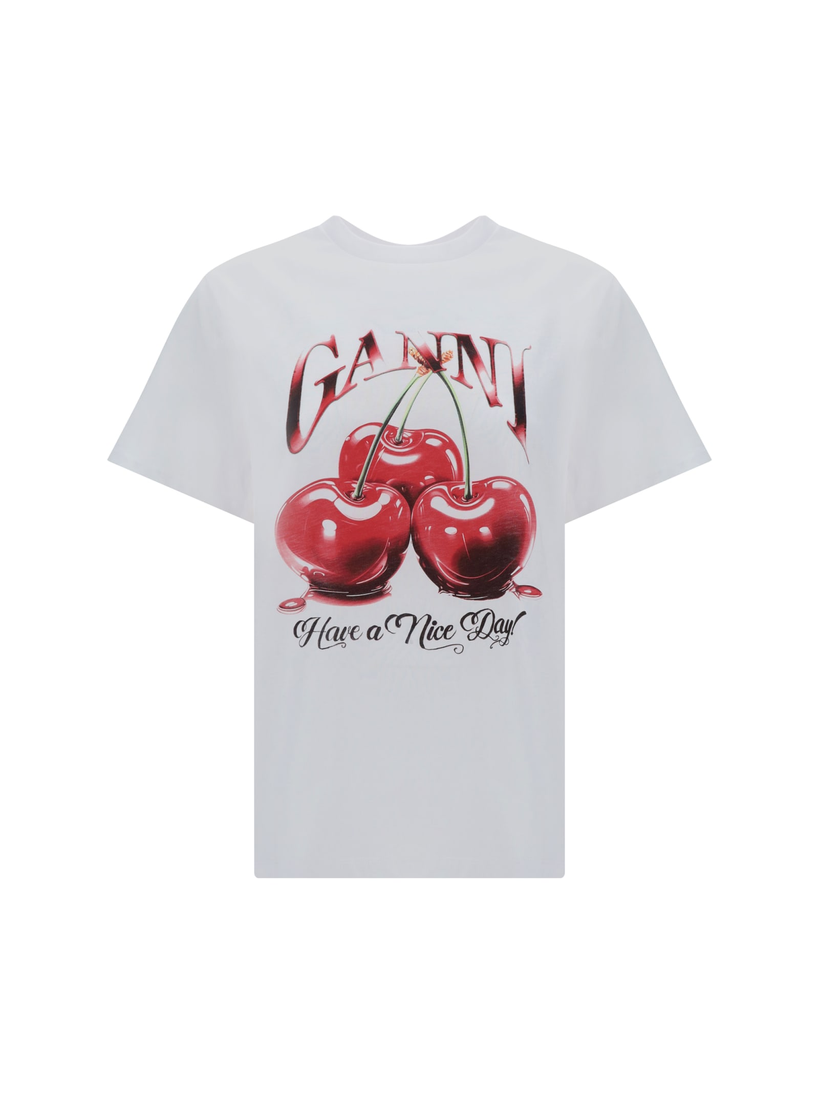 Ganni Graphic T-shirt In White