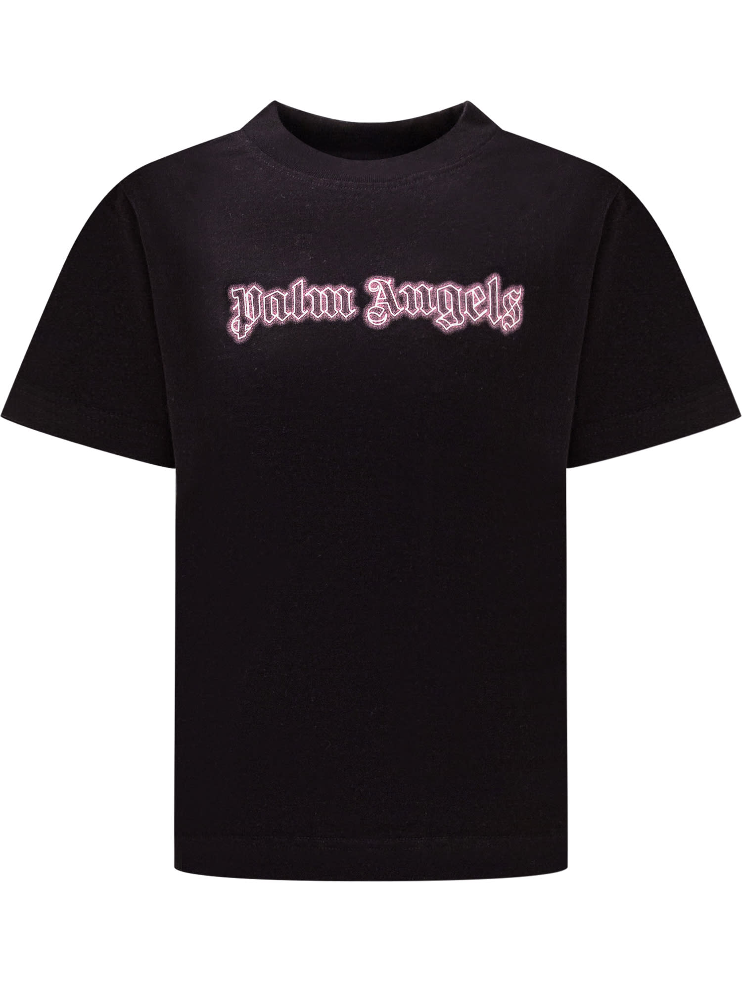 Shop Palm Angels Neon Logo T-shirt In Black