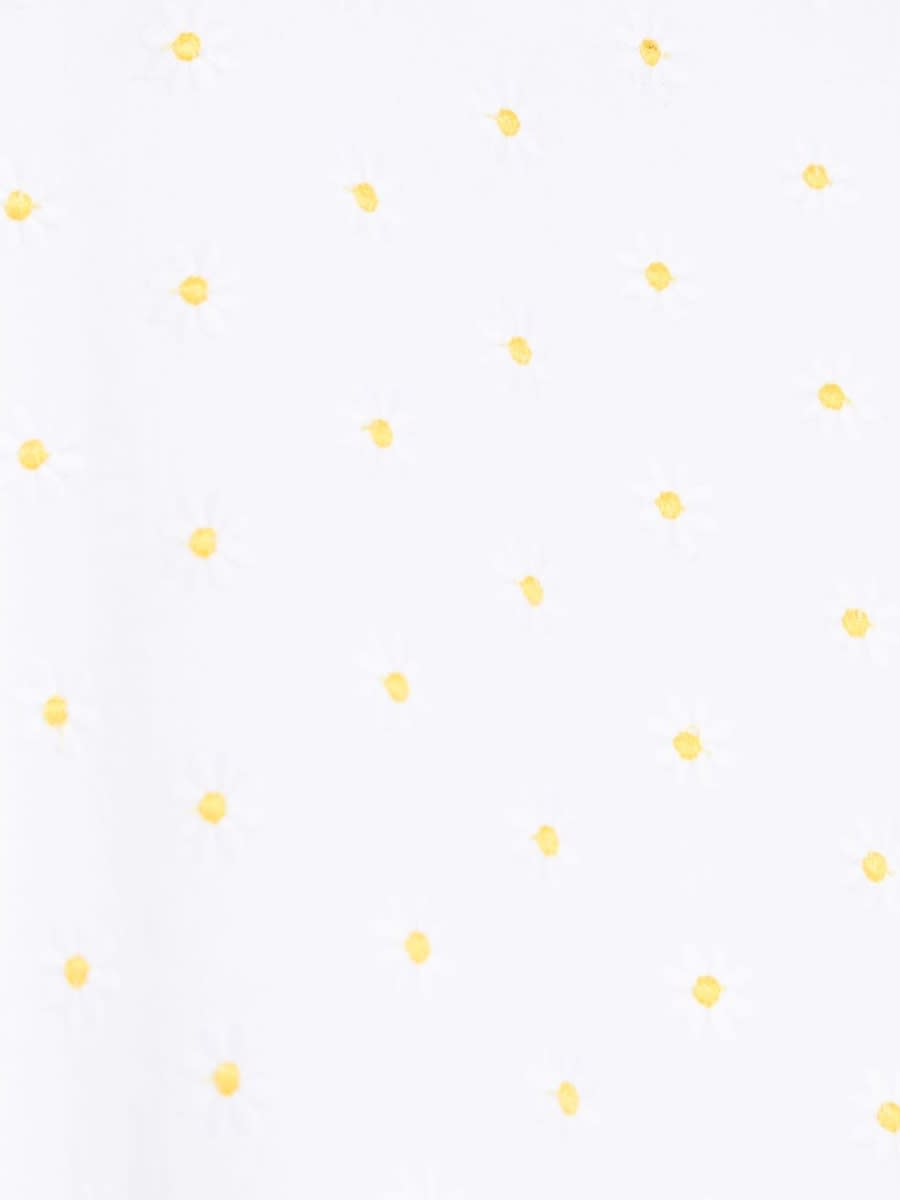 Il Gufo Embroidered Daisy Top In White