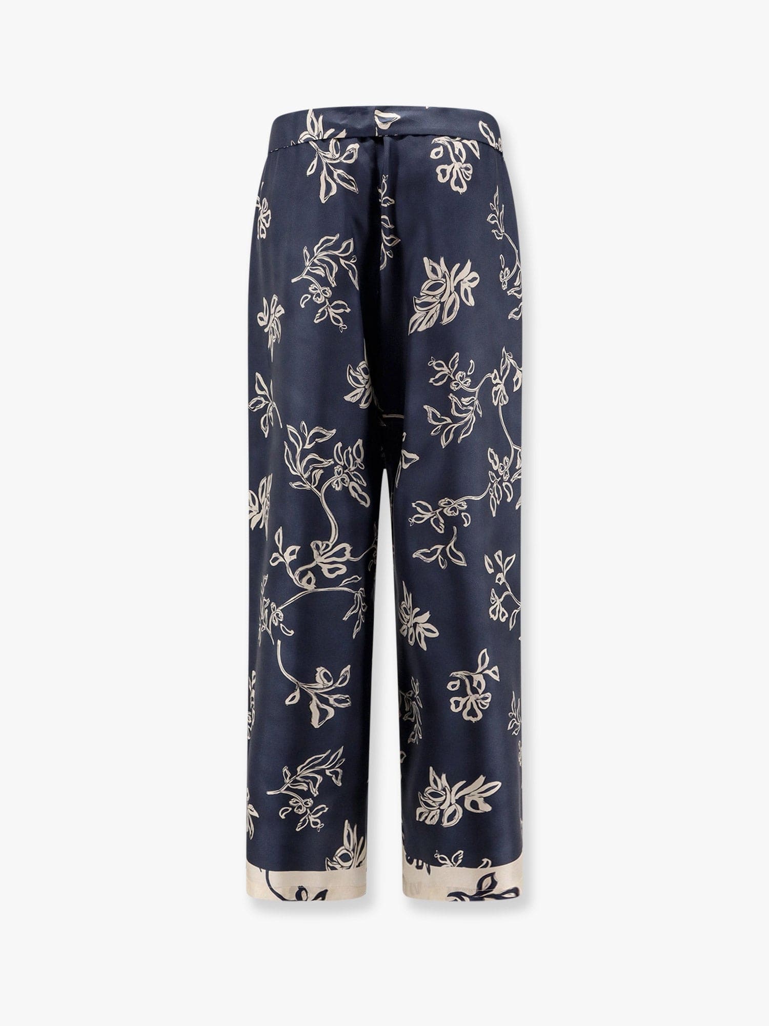 Shop 's Max Mara Cinzia Silk Trouser With Floral Print In Blue