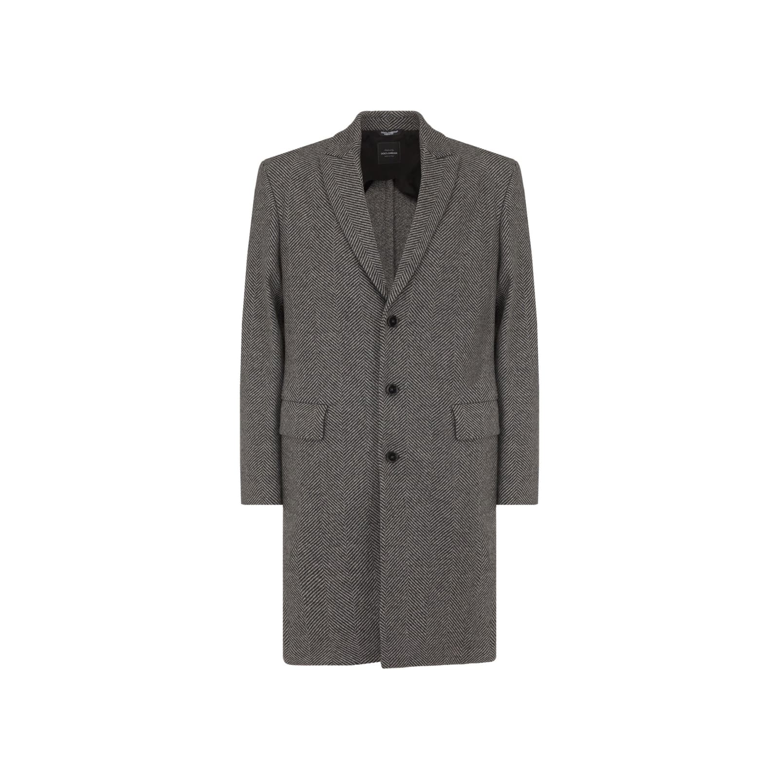 Shop Dolce & Gabbana Wool Coat In Gray
