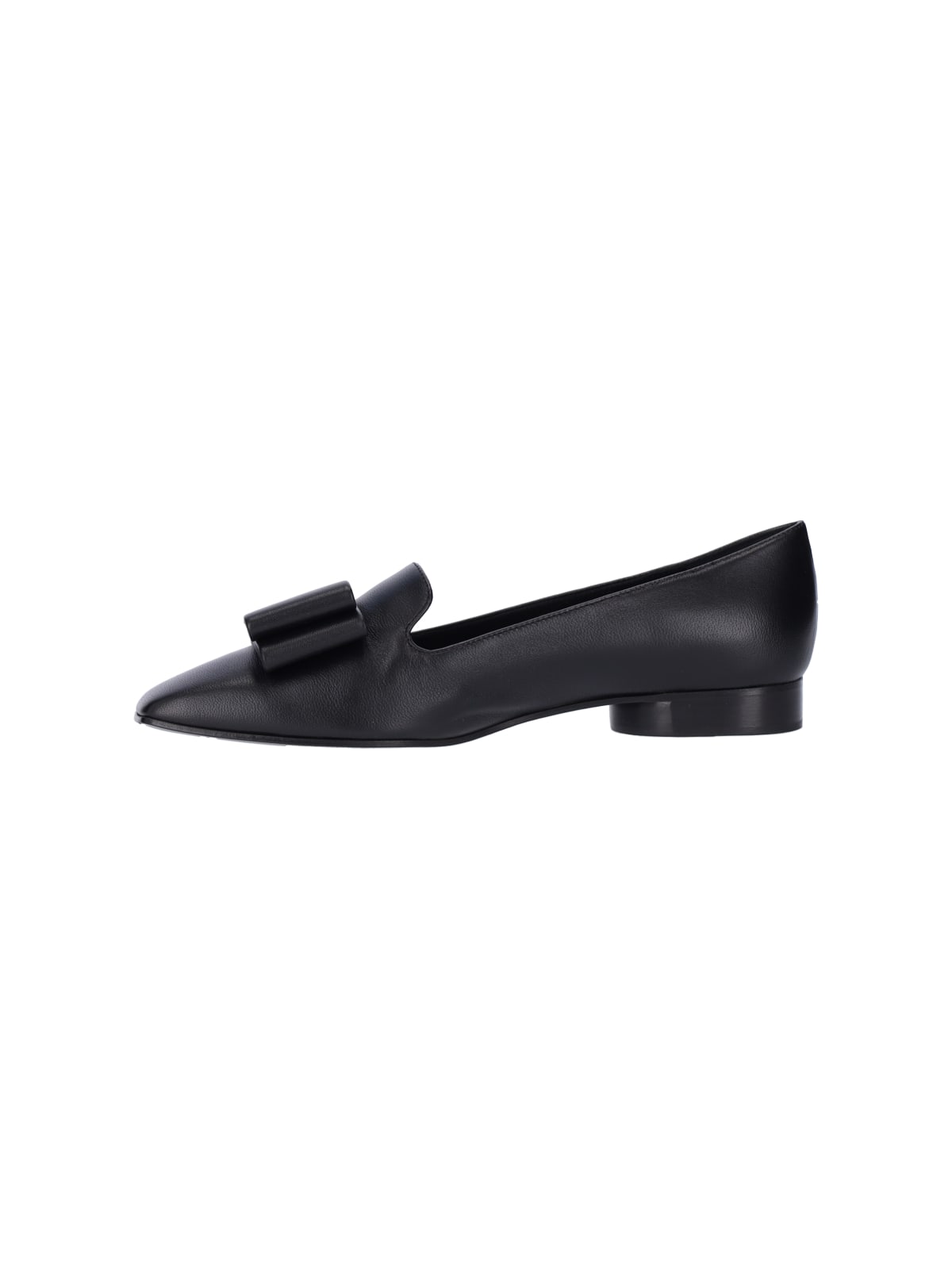 Shop Ferragamo Double Bow Loafers In Black