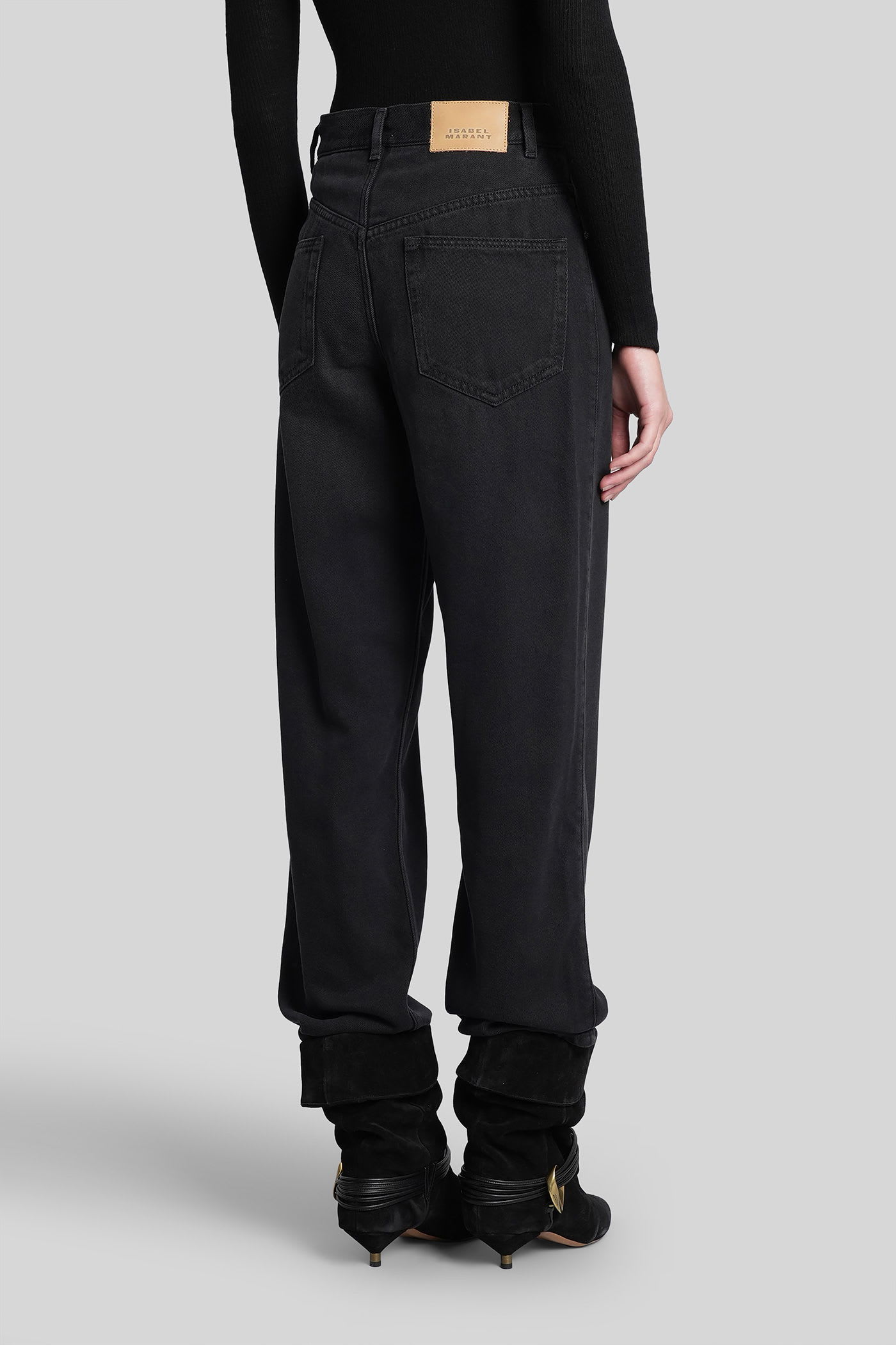 Isabel Marant Jenny Jeans In Black Cotton In Black