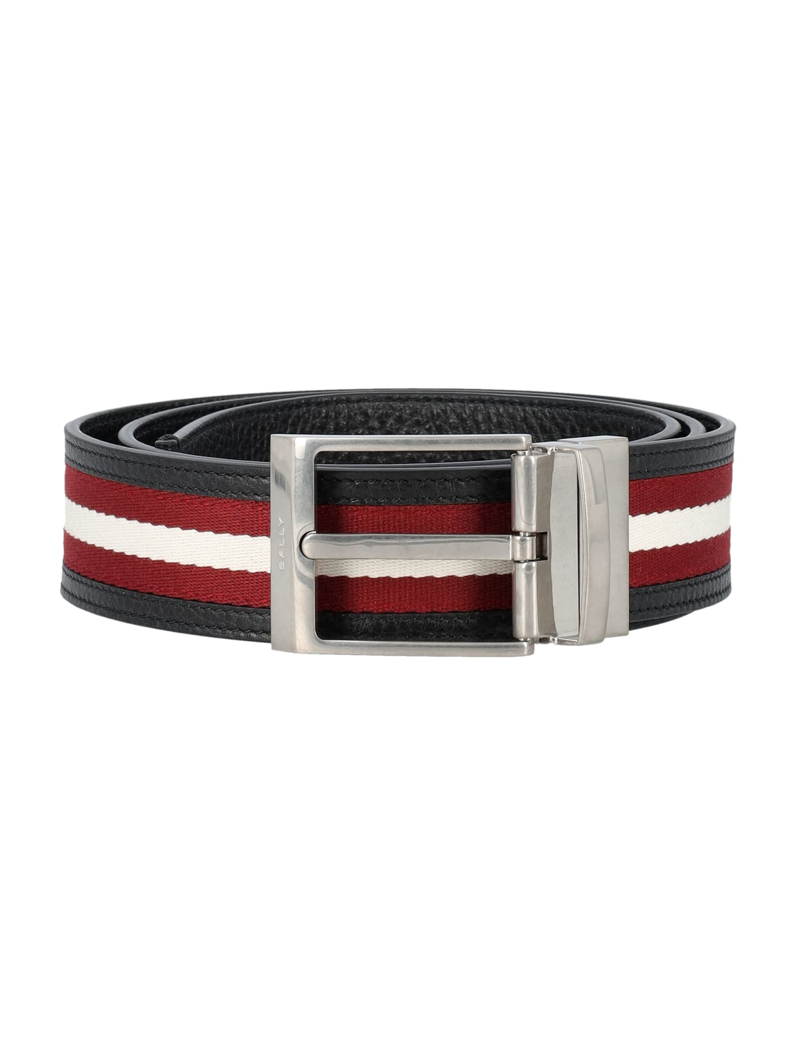 Shop Bally Shiffie 35 Belt In Black+red/bone+pall