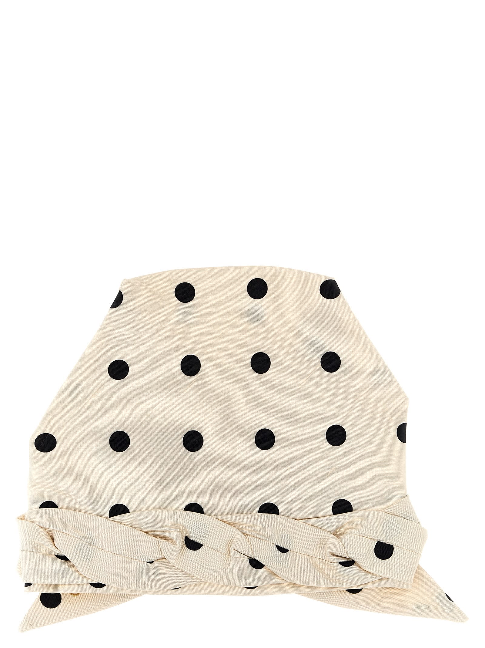 Valentino Silk Headband With Braided Bow Detail In White/black