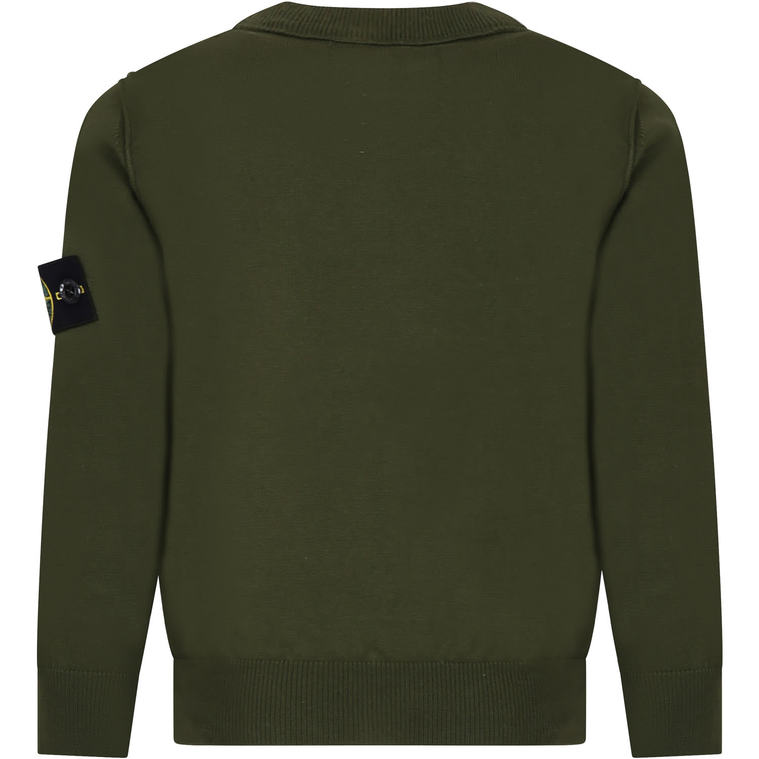 Shop Stone Island Junior Green Sweater For Baby Boy With Compass