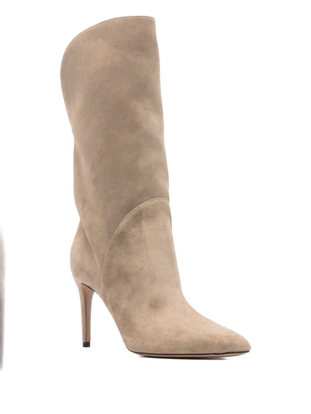 Paris Texas Beige Suede Heeled Calf-high Boots. In Brown