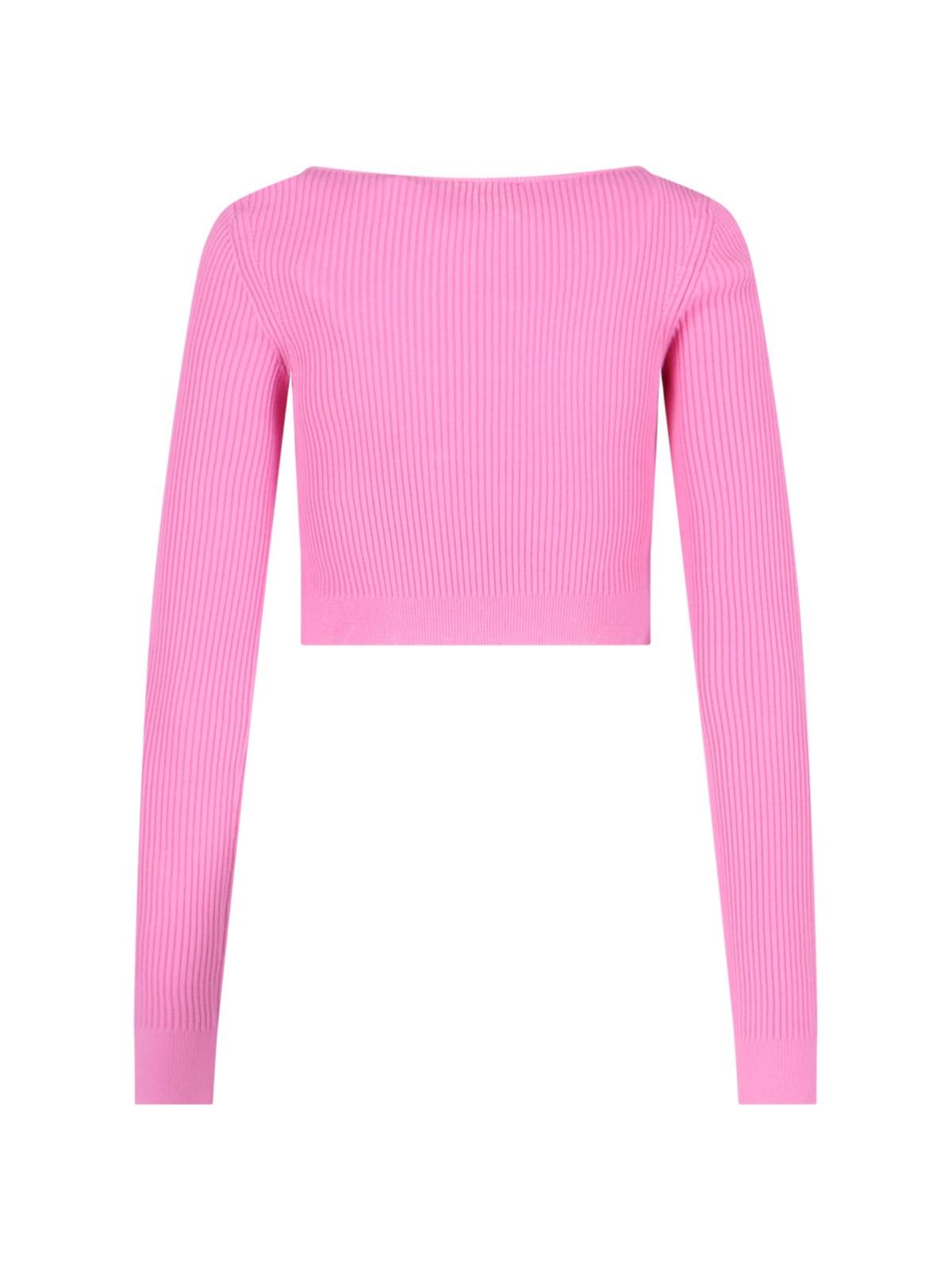 Shop Diesel M-latina Crop Cardigan In Fuchsia