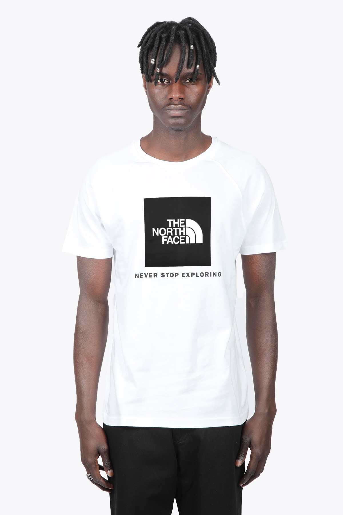 The North Face M S/s/ Raglan Redbox Tee White cotton raglan sleeve t-shirt