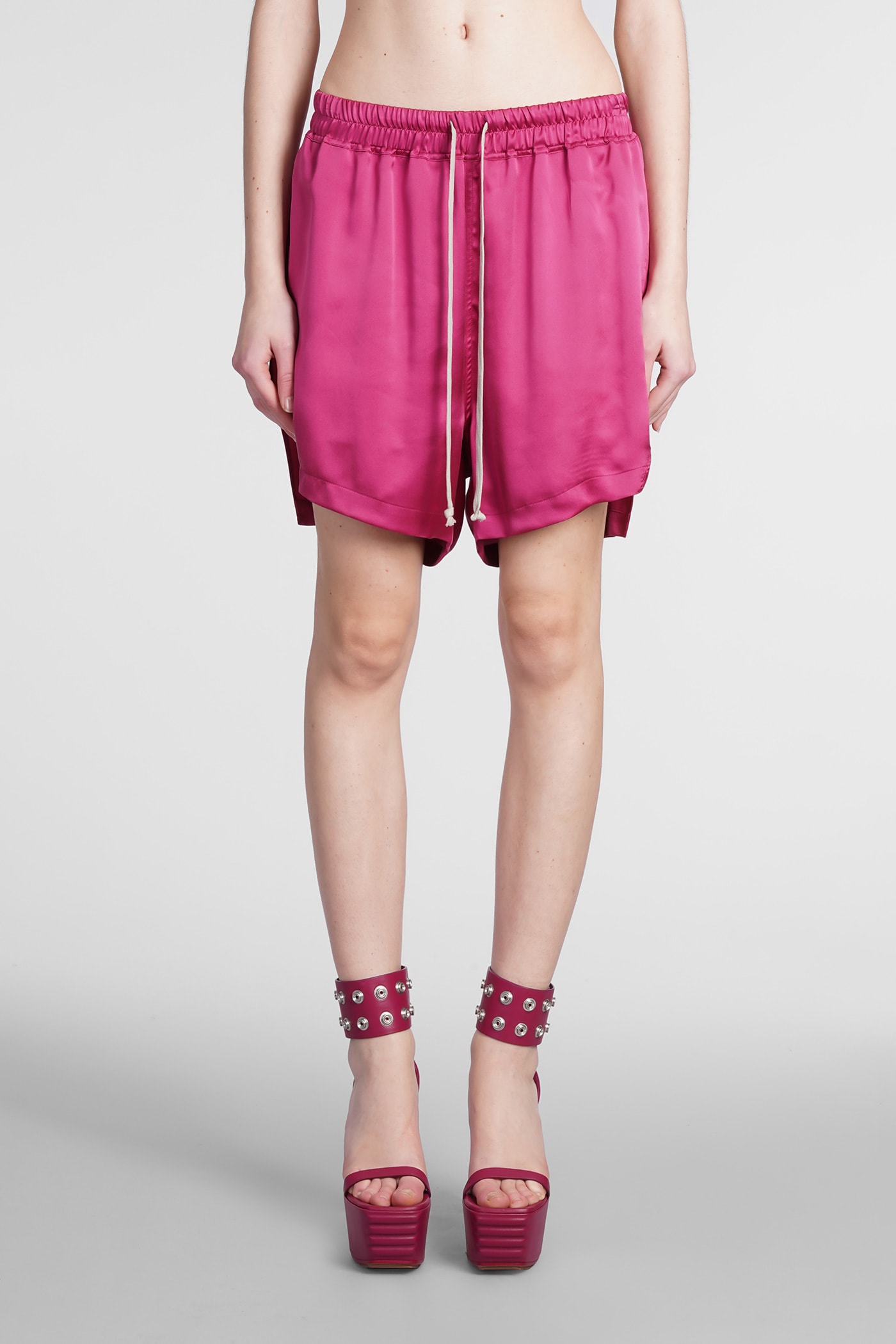 RICK OWENS BOXERS SHORTS IN FUXIA SILK