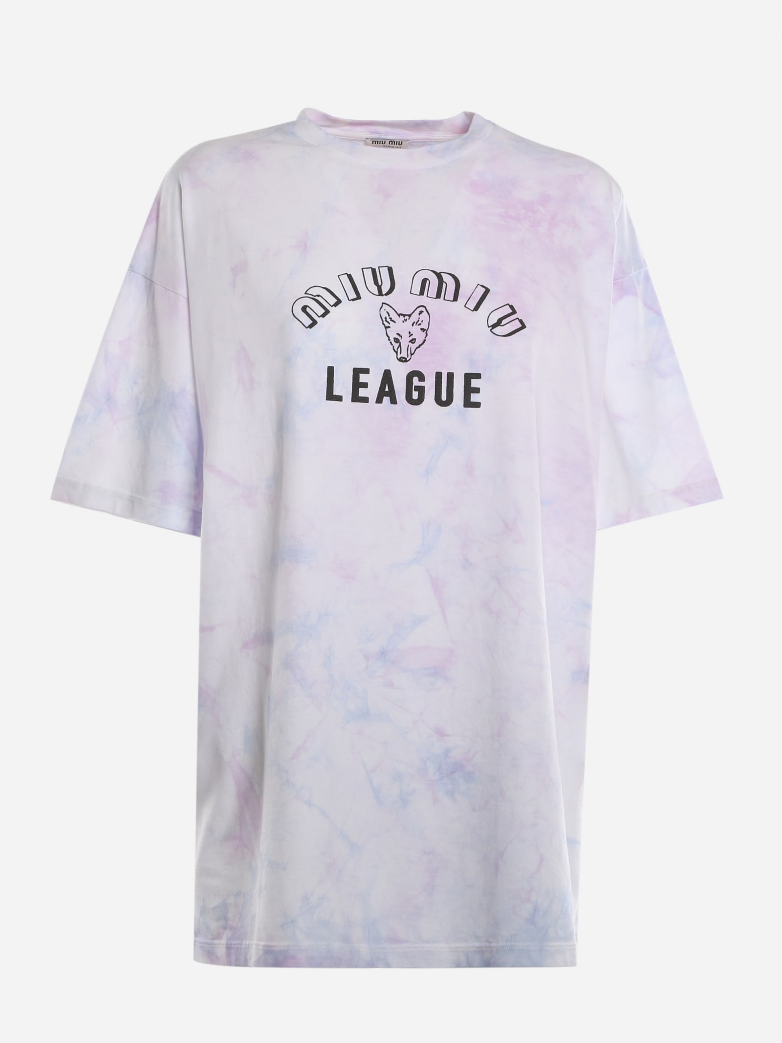 Miu Miu Cotton T-shirt With All-over Tie-dye Print