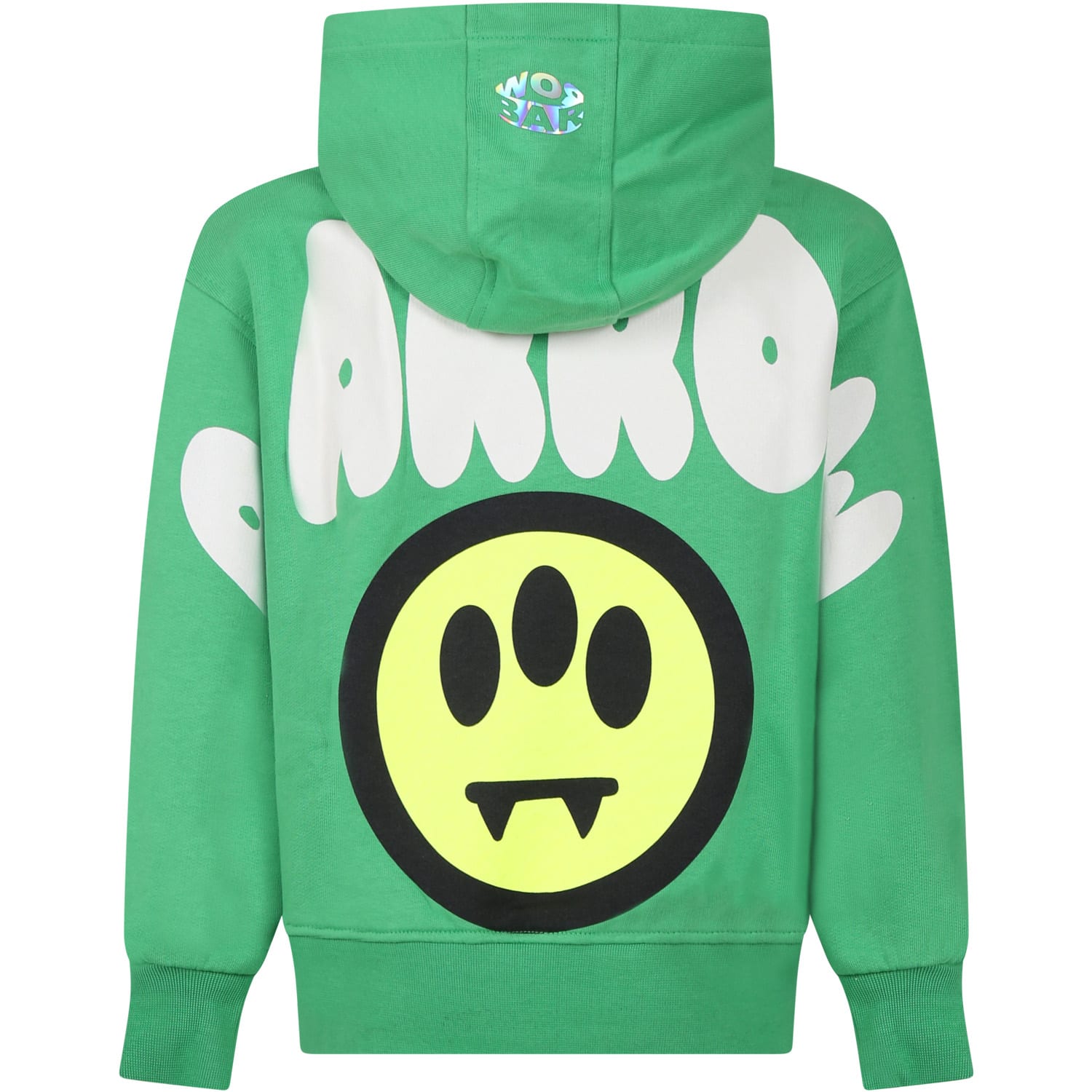 Barrow Green Sweatshirt For Kids With Logo And Iconic Smiley Face In Fern Green