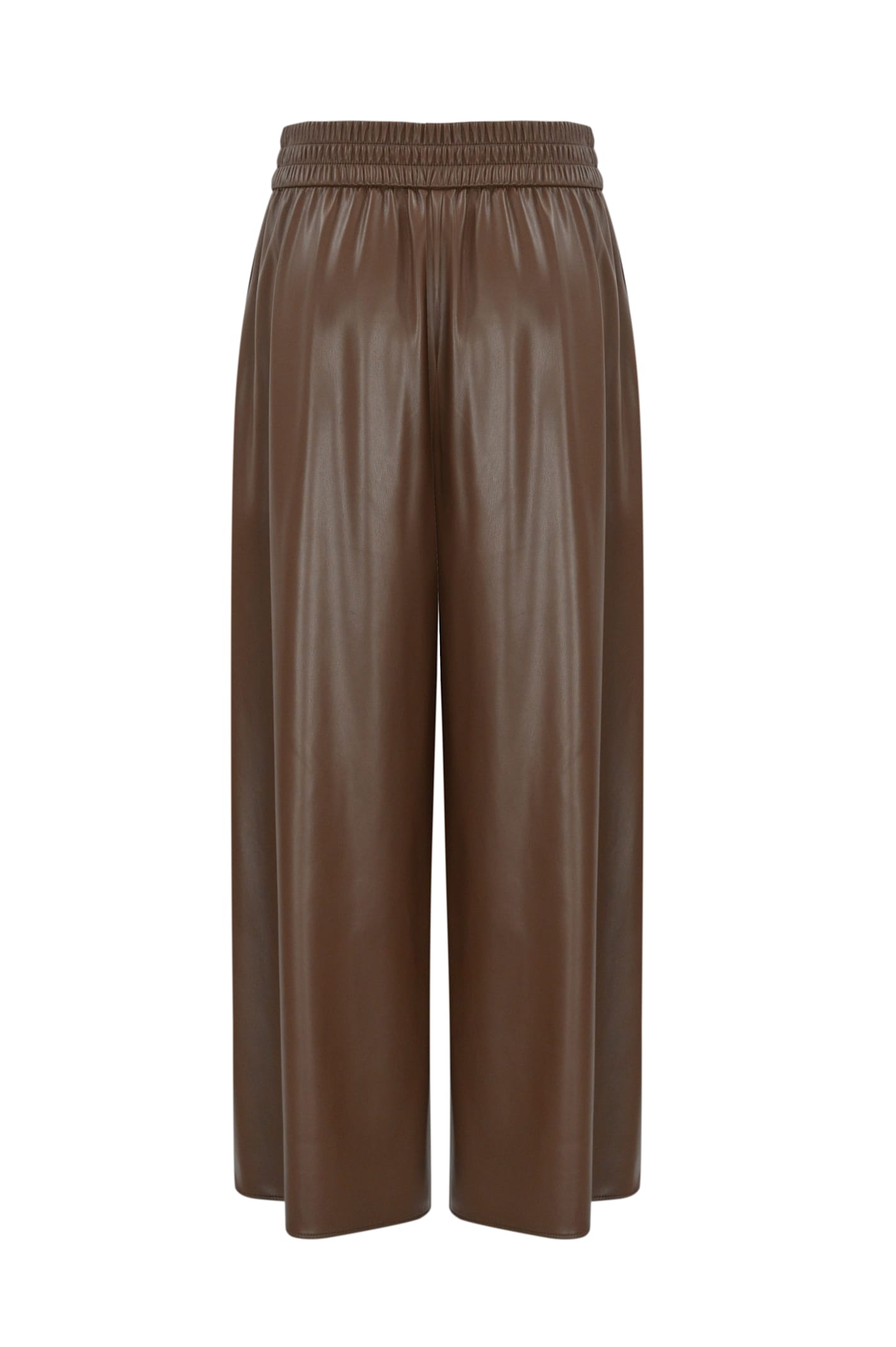 Shop Weekend Max Mara Gennaro Trousers In Coated Fabric In Castagna